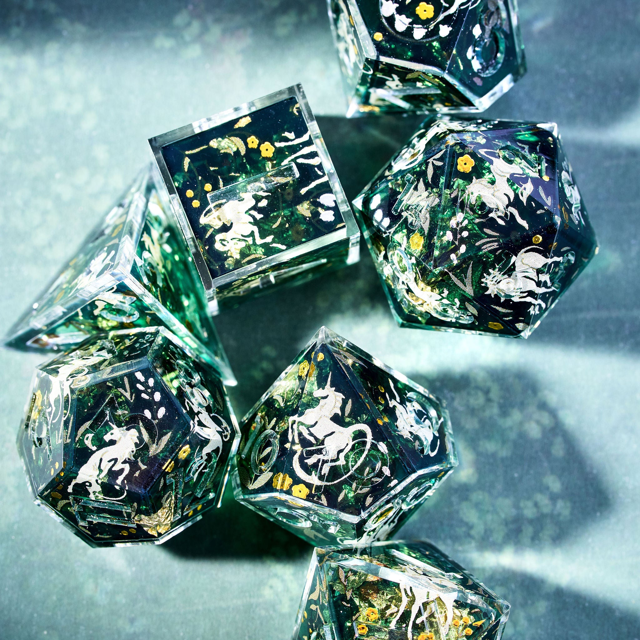Hunt of the Unicorn 7-Piece Iconic Dice Set - Dispel Dice - Premium DnD Dice & Accessories # #