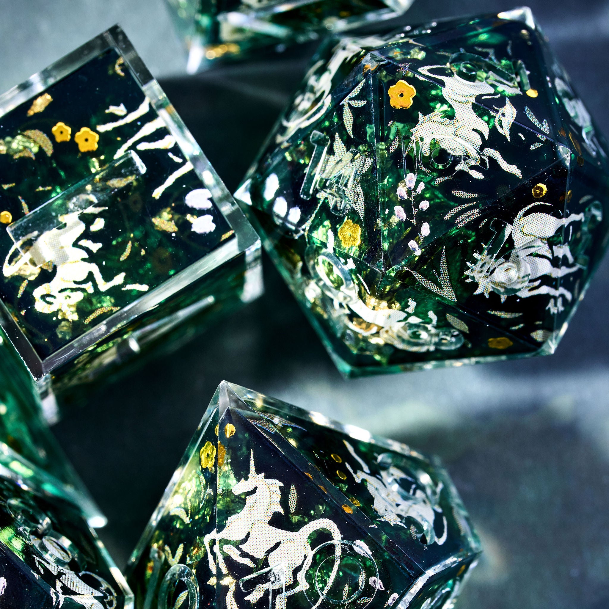 Hunt of the Unicorn 7-Piece Iconic Dice Set - Dispel Dice - Premium DnD Dice & Accessories # #
