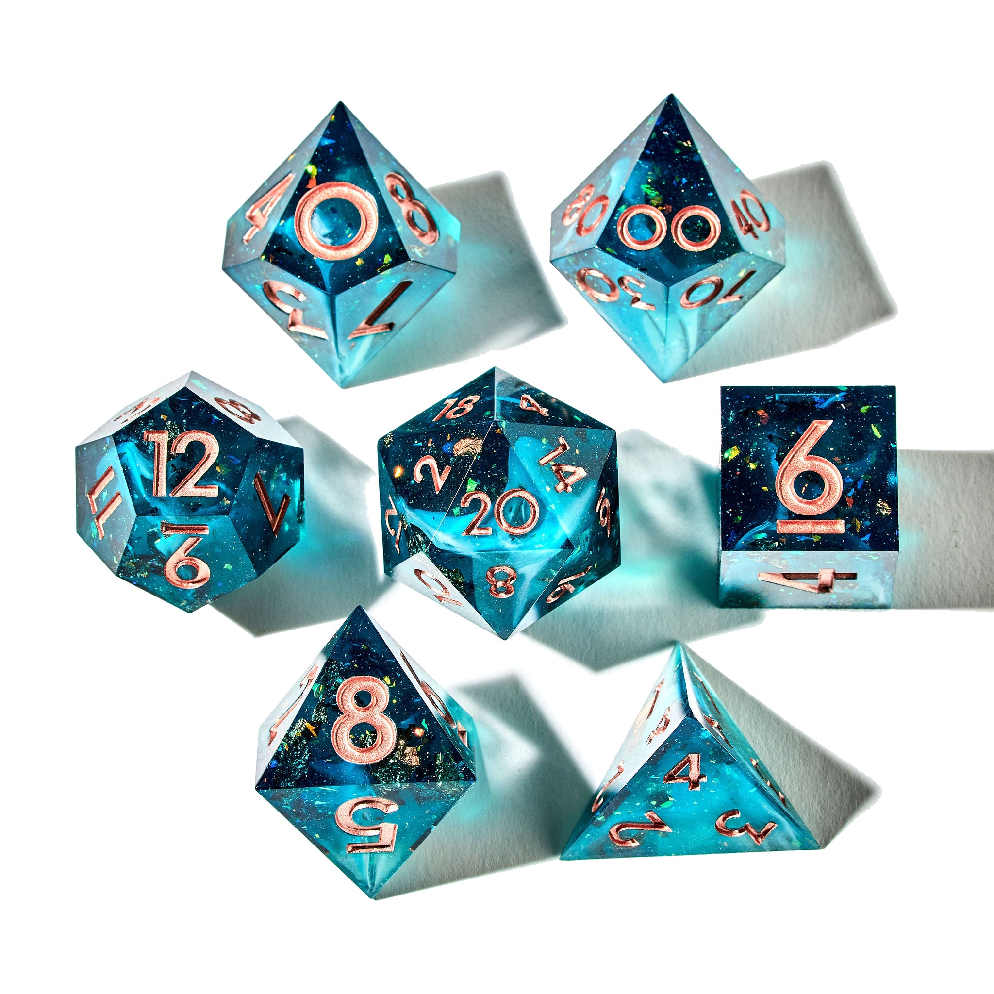 Seashore 7-Piece Polyhedral Dice Set