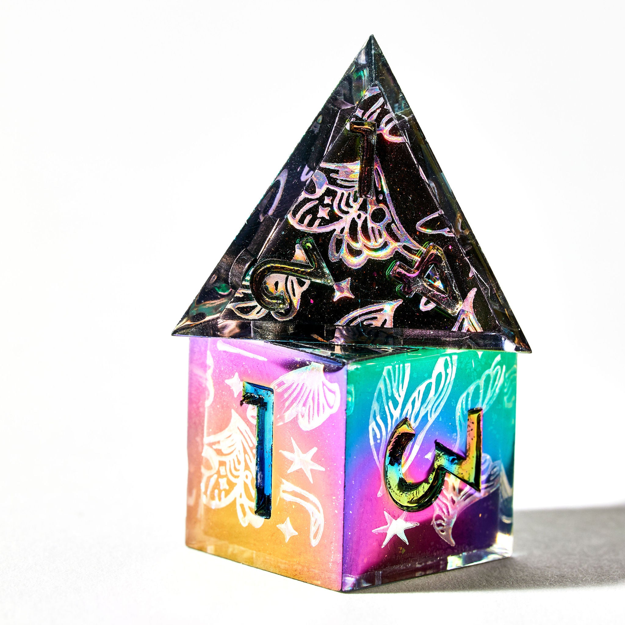 Extinct Decorum 7-Piece Iconic Iridescent Set - Dispel Dice - Premium DnD Dice & Accessories # #