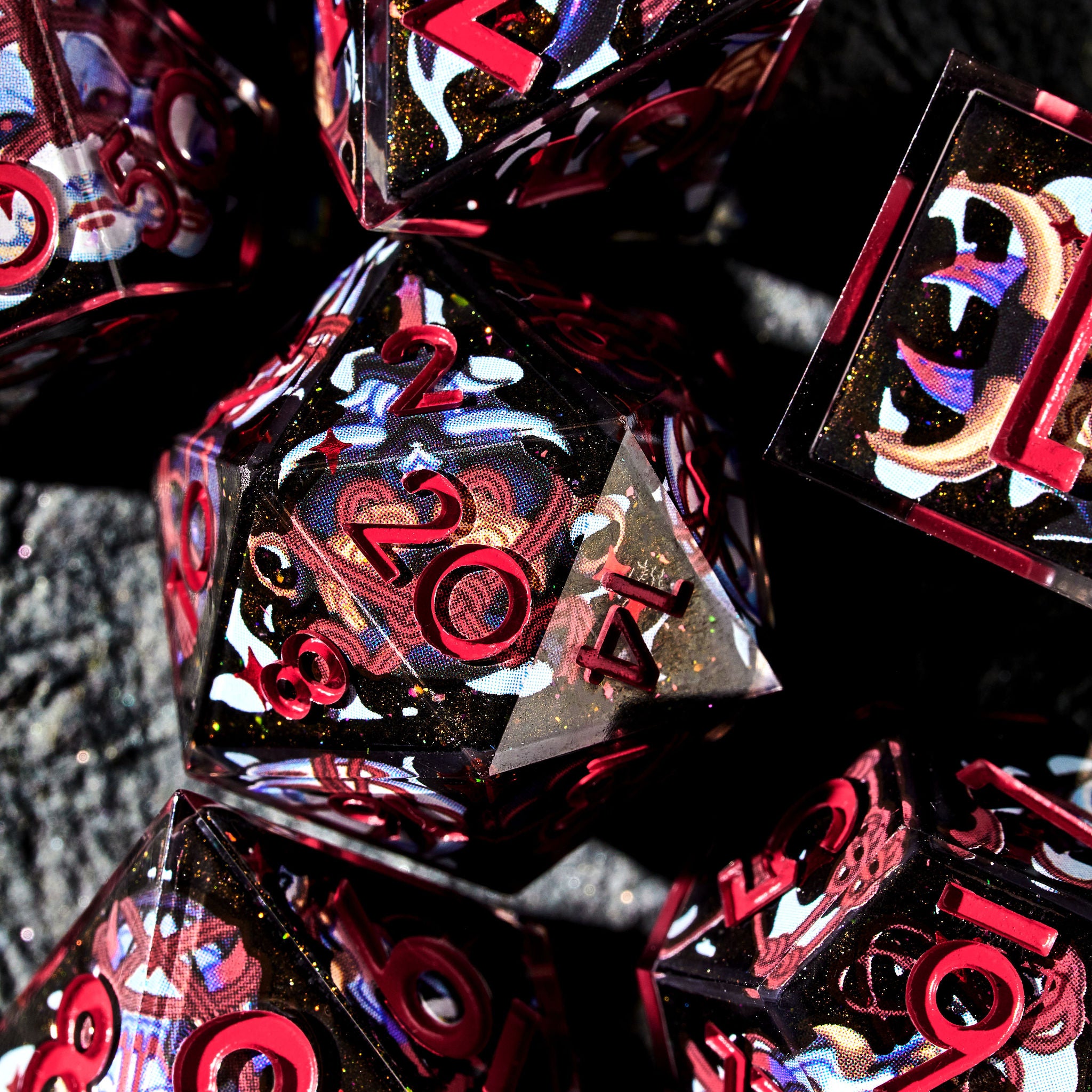 Oni 7-Piece Iconic Set - Dispel Dice - Premium DnD Dice & Accessories # #