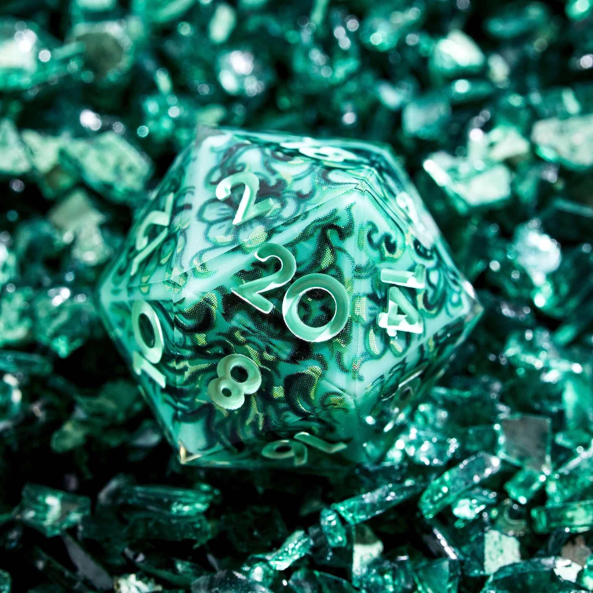 Jade Iconic 7-Piece Dice Set - Dispel Dice - Premium DnD Dice & Accessories # #