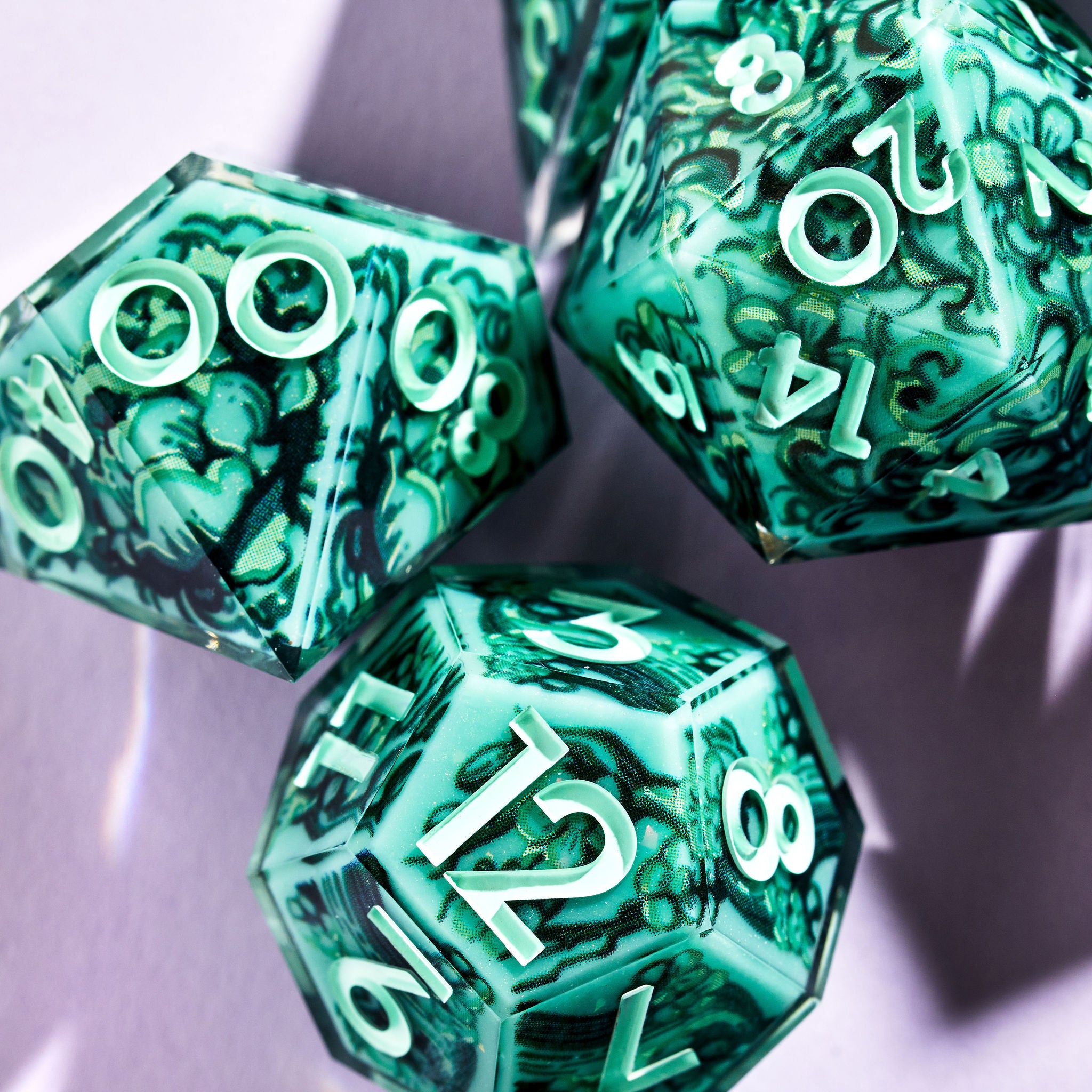 Jade Iconic 7-Piece Dice Set - Dispel Dice - Premium DnD Dice & Accessories # #