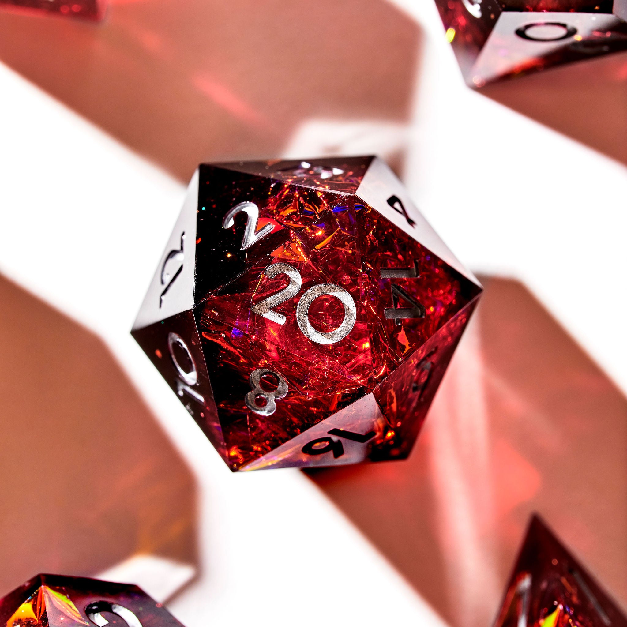Crimson Nebula 7-Piece Polyhedral Dice Set - Dispel Dice - Premium DnD Dice & Accessories # #