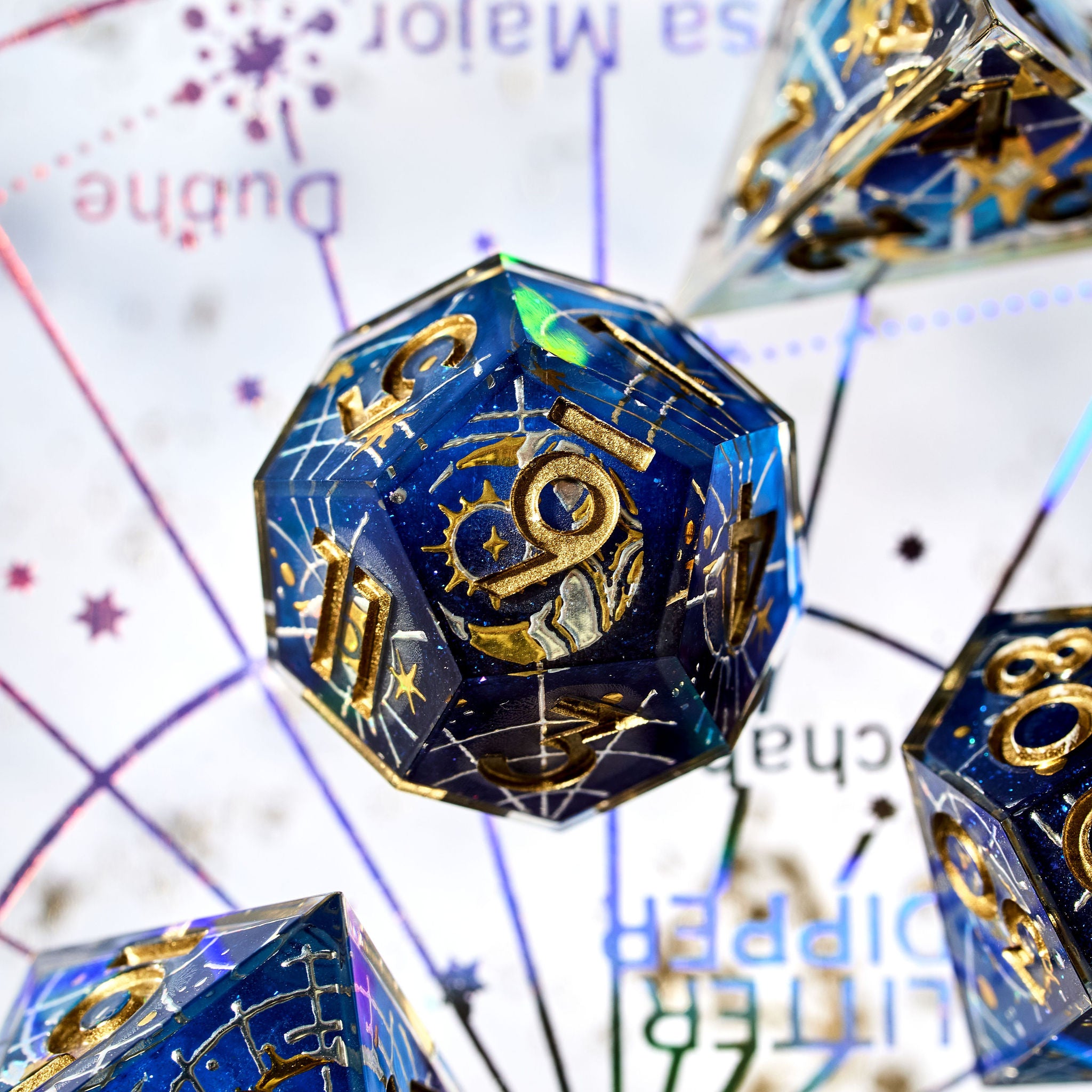 Pointy Hat x Dispel Dice "Arcane Constellations" 7-Piece Iconic Dice Set - Dispel Dice - Premium DnD Dice & Accessories # #