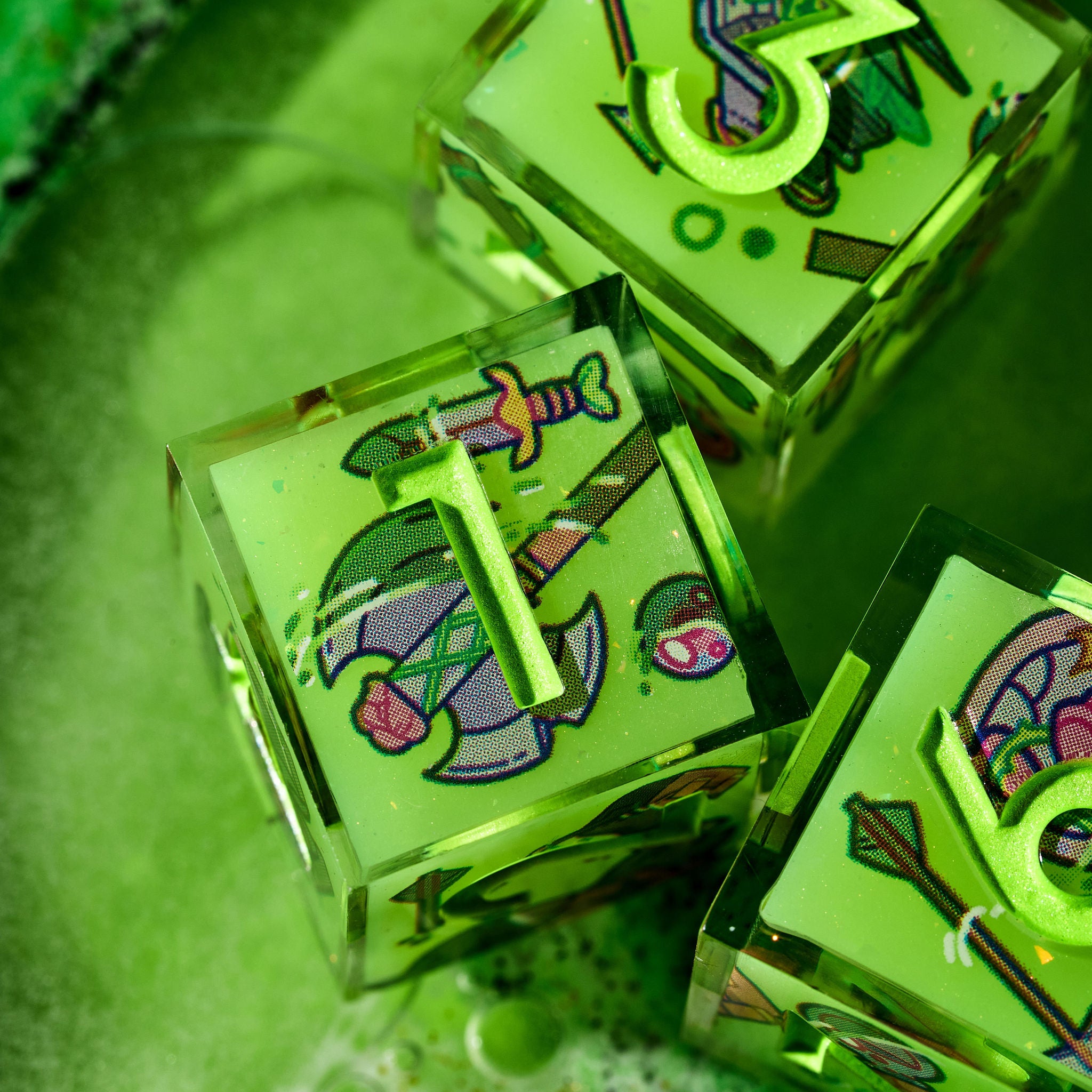 Death By Ooze 4-Piece D6 Iconic Dice Set - Dispel Dice - Premium DnD Dice & Accessories # #