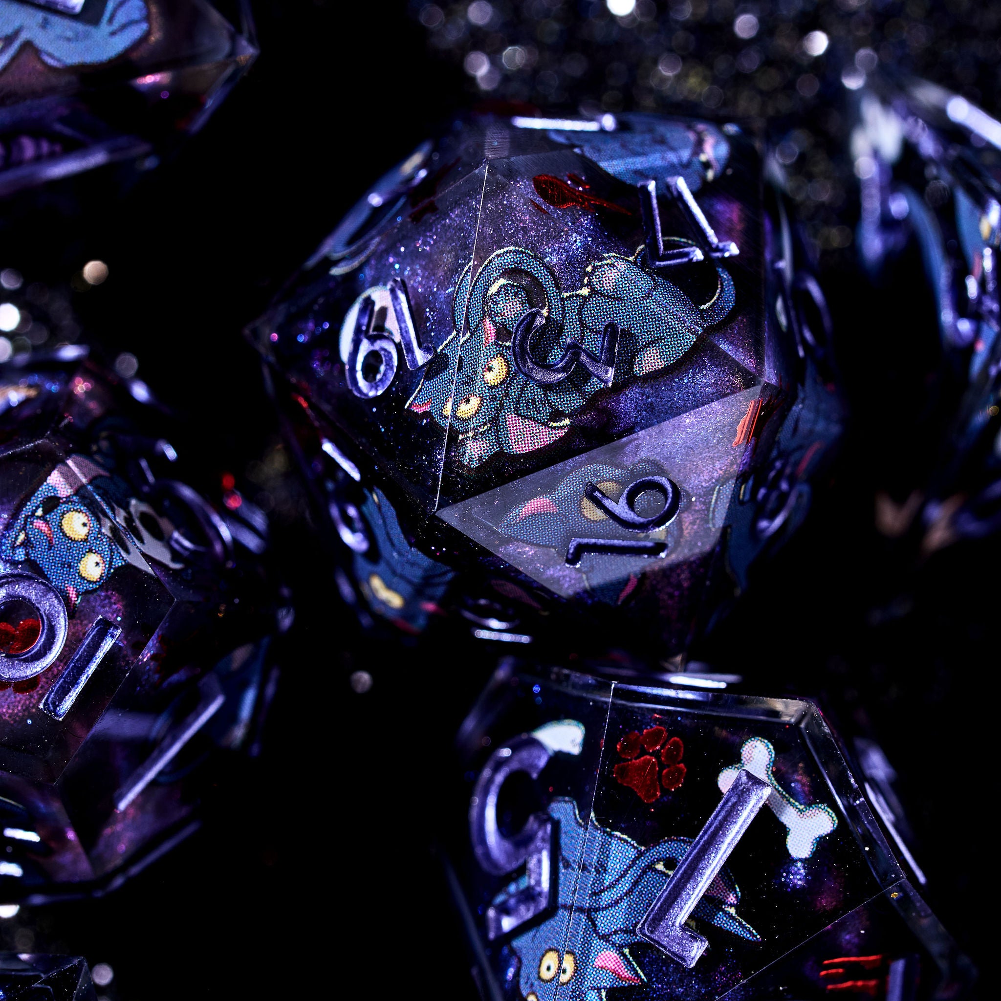 Tentacle Kitten 7-Piece Iconic Dice Set - Dispel Dice - Premium DnD Dice & Accessories # #