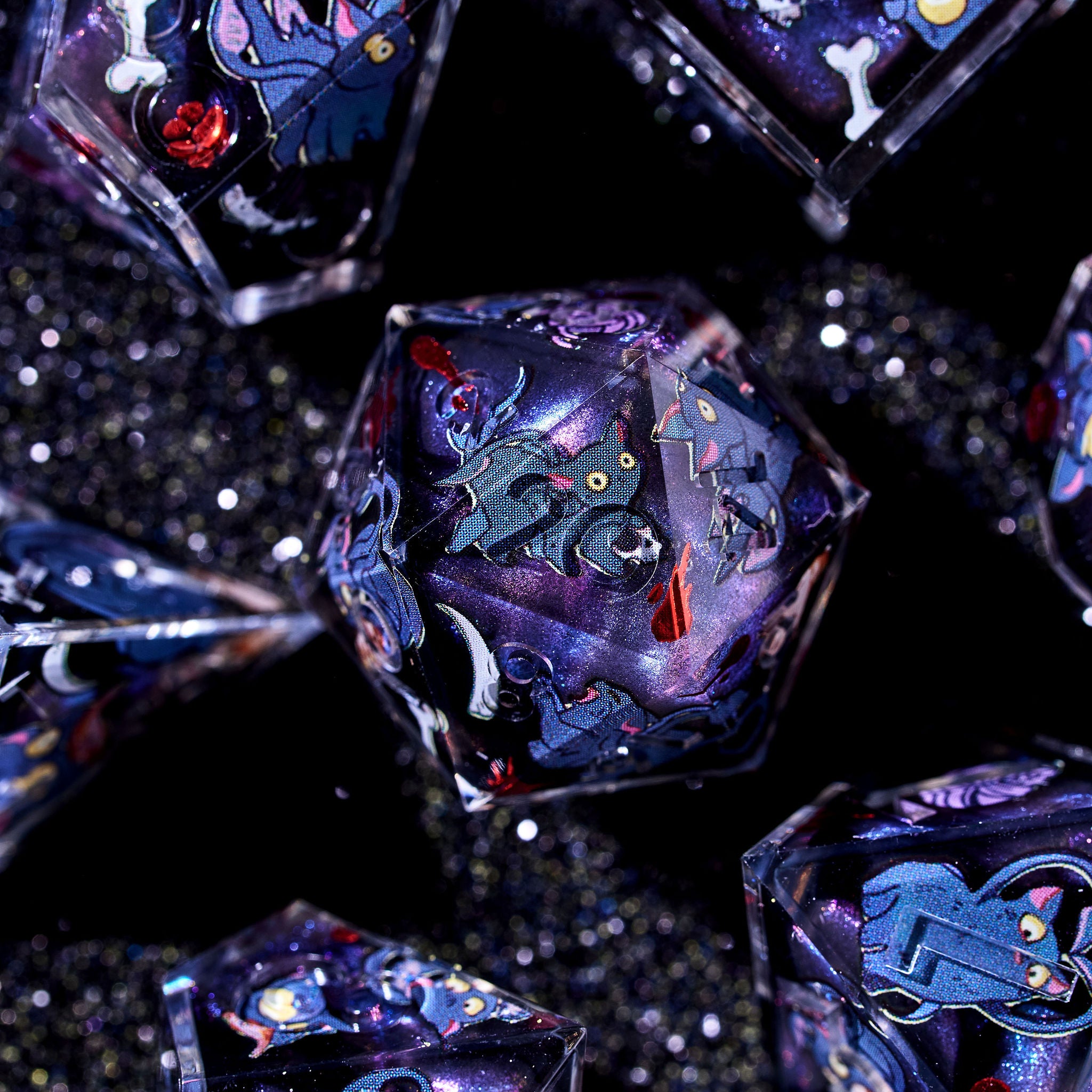 Tentacle Kitten 7-Piece Iconic Dice Set - Dispel Dice - Premium DnD Dice & Accessories # #