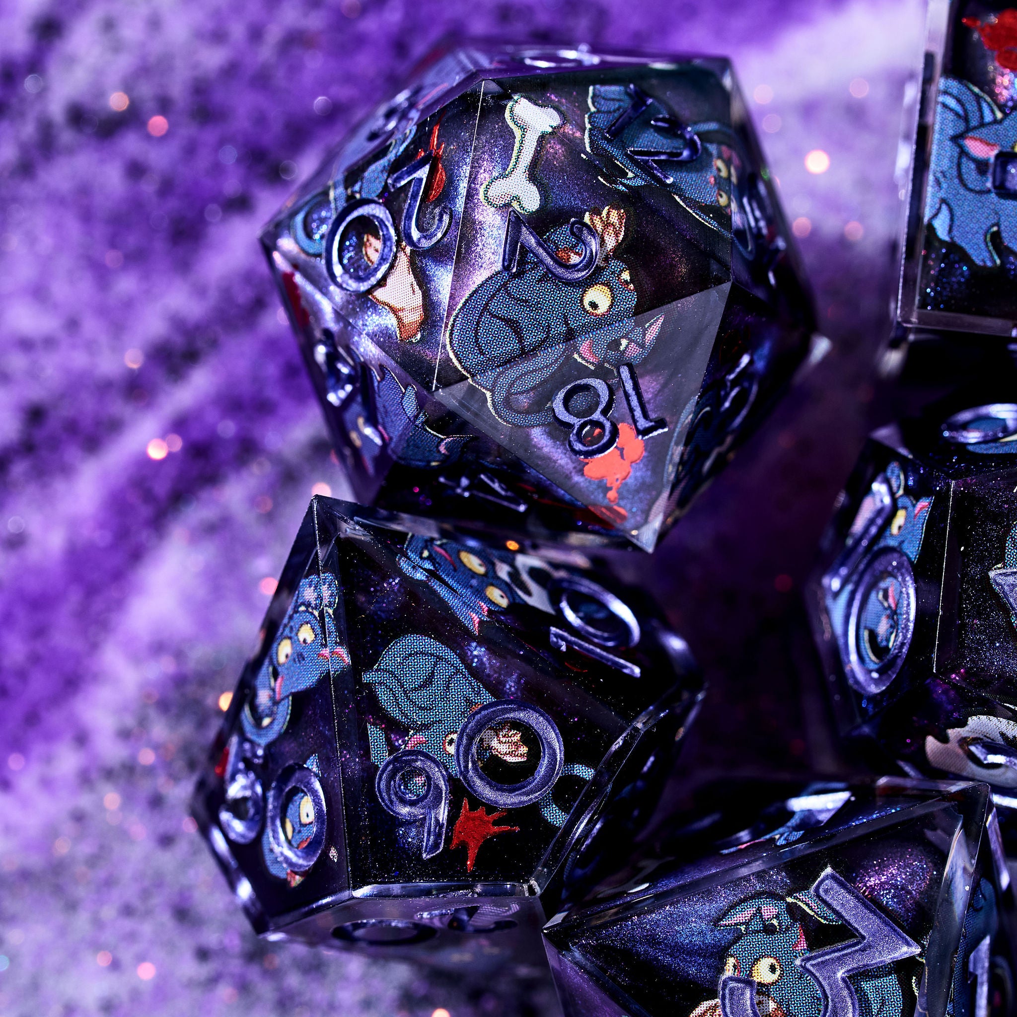 Tentacle Kitten 7-Piece Iconic Dice Set - Dispel Dice - Premium DnD Dice & Accessories # #