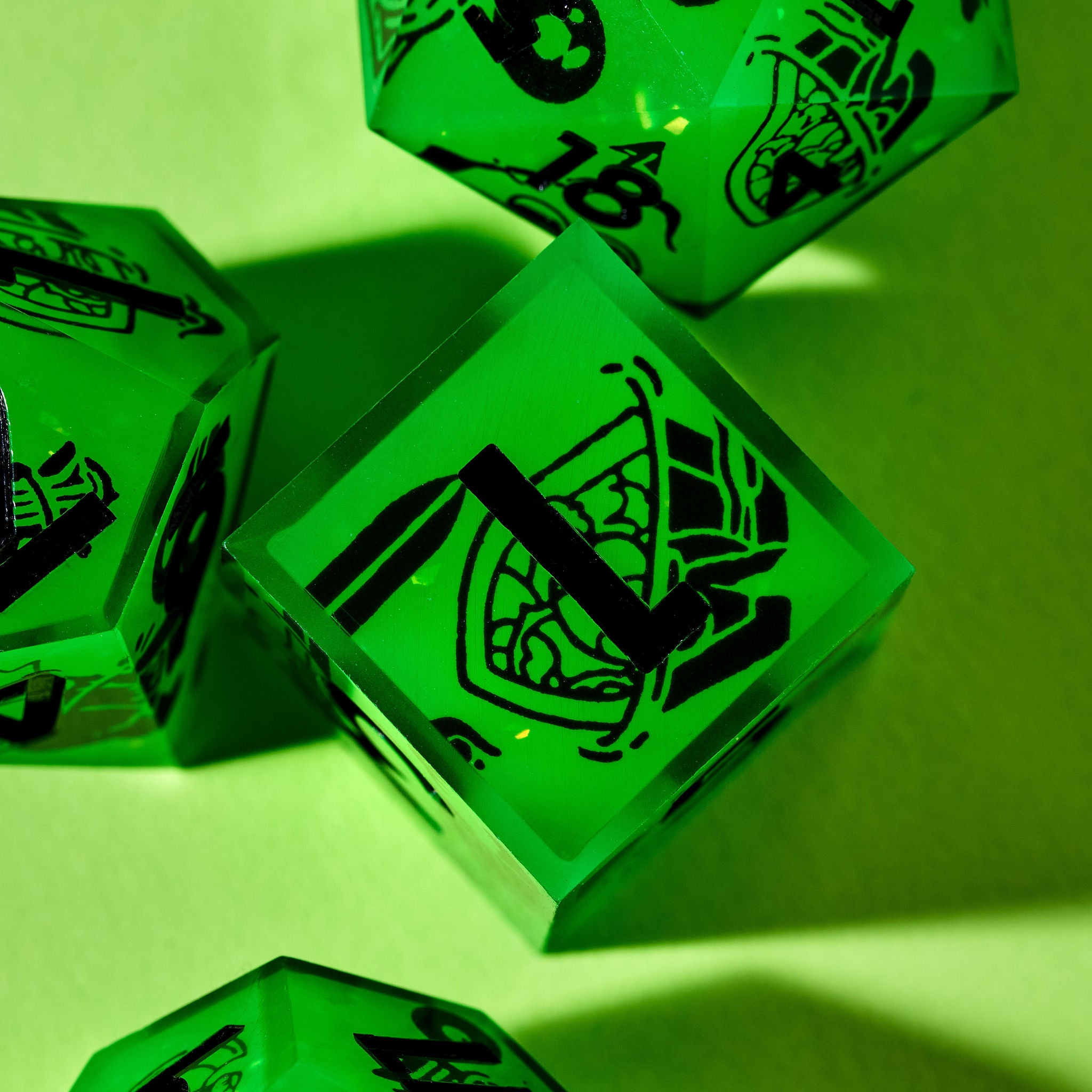 Death By Ooze 7-Piece Iconic Glow in the Dark Dice Set - Dispel Dice - Premium DnD Dice & Accessories # #