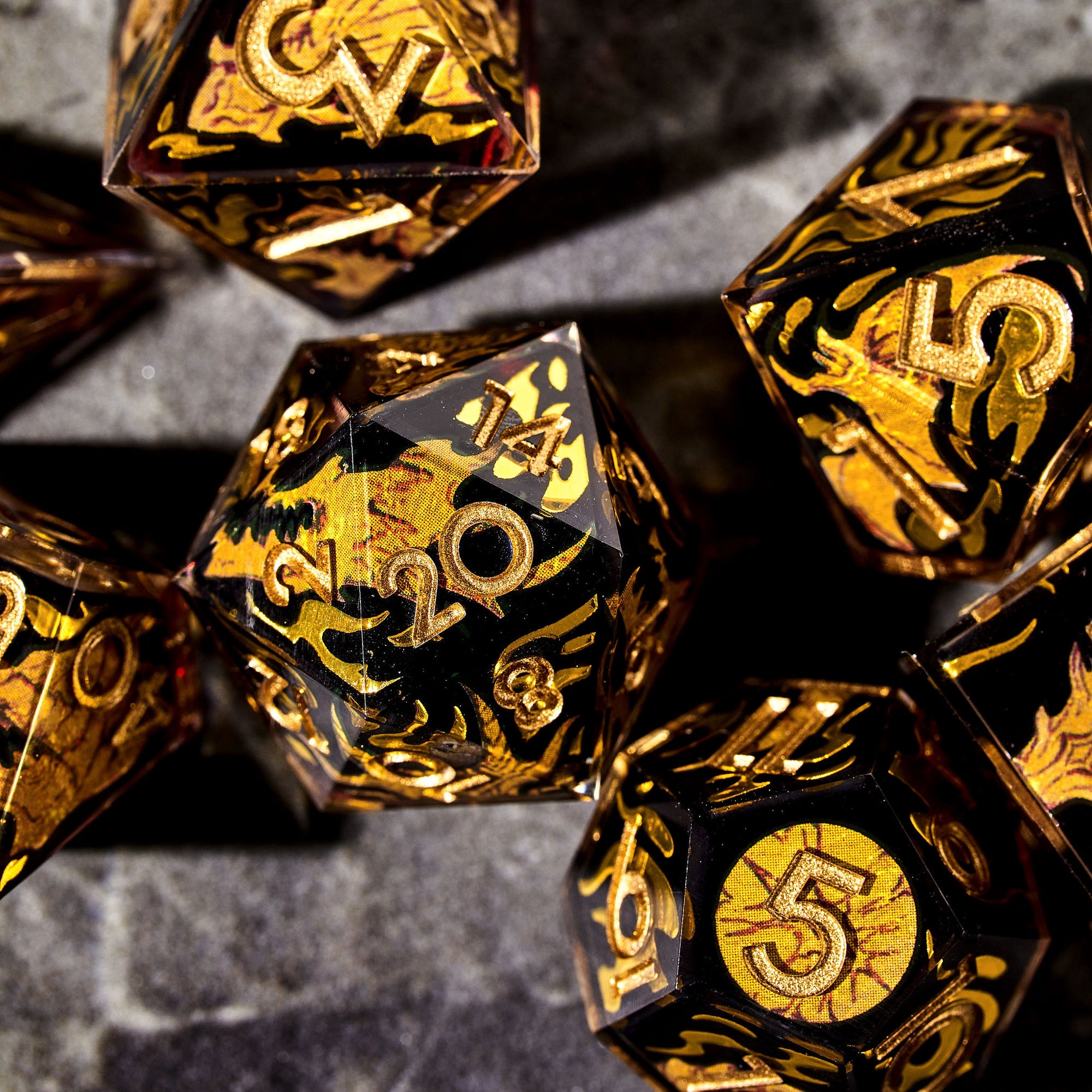 Quest's End x Dispel "Dragon Bones" 7-Piece Iconic Dice Set - Dispel Dice - Premium DnD Dice & Accessories # #