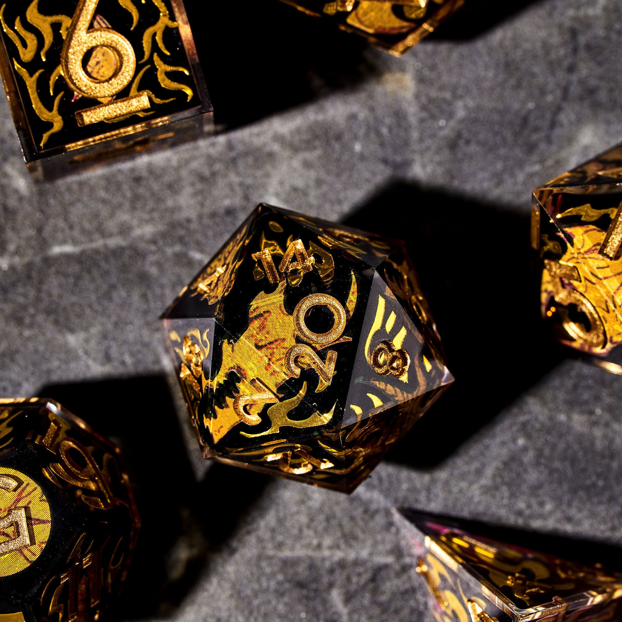 Quest's End x Dispel "Dragon Bones" 7-Piece Iconic Dice Set - Dispel Dice - Premium DnD Dice & Accessories # #