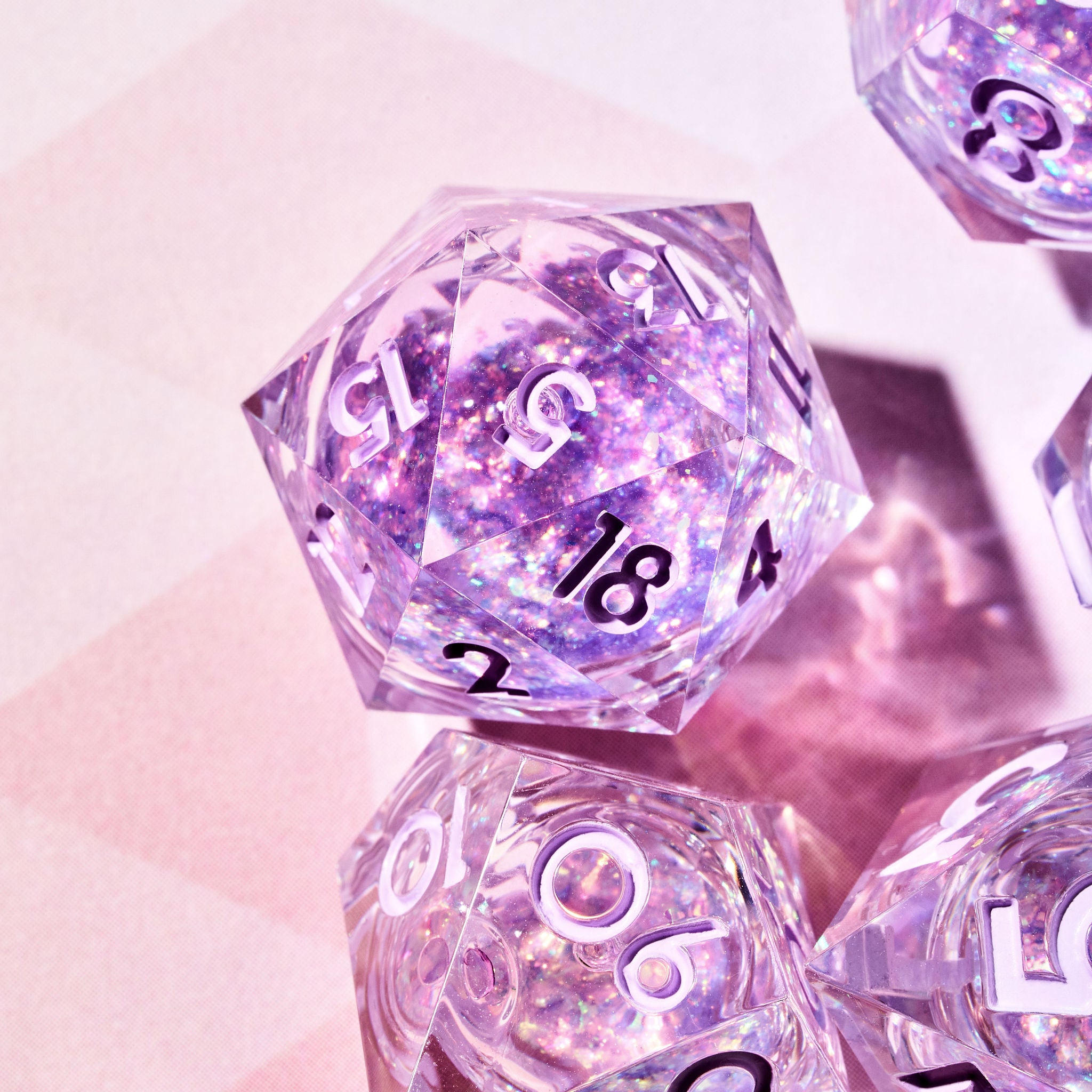 Dreams of Lavender 7-Piece Liquid Core Dice Set - Dispel Dice - Premium DnD Dice & Accessories # #