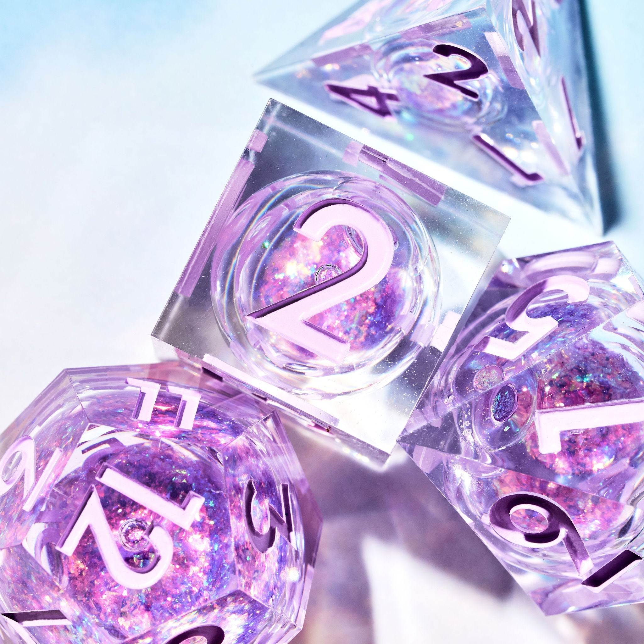 Dreams of Lavender 7-Piece Liquid Core Dice Set - Dispel Dice - Premium DnD Dice & Accessories # #