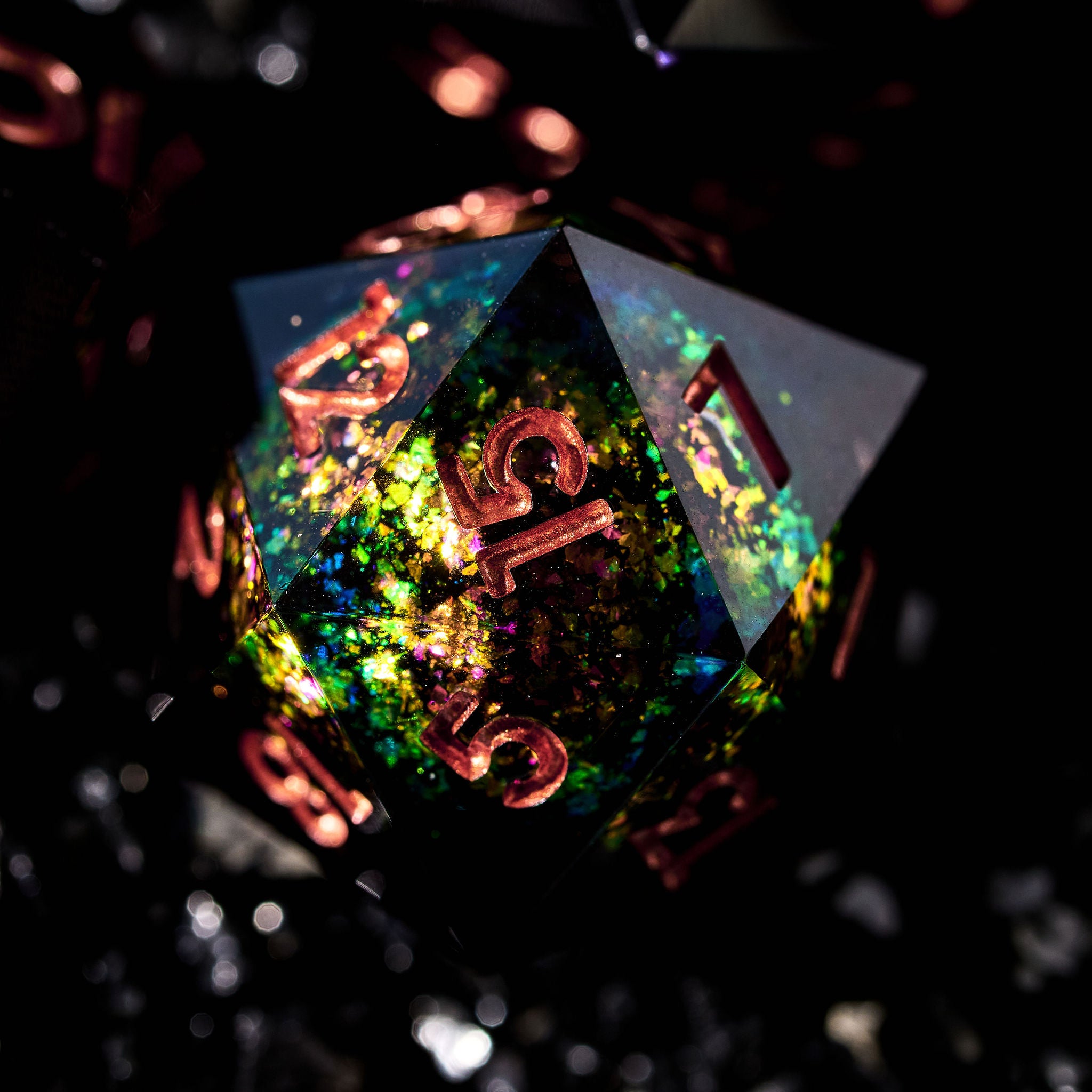 Midnight Dance 7-Piece Liquid Core Dice Set - Dispel Dice - Premium DnD Dice & Accessories # #