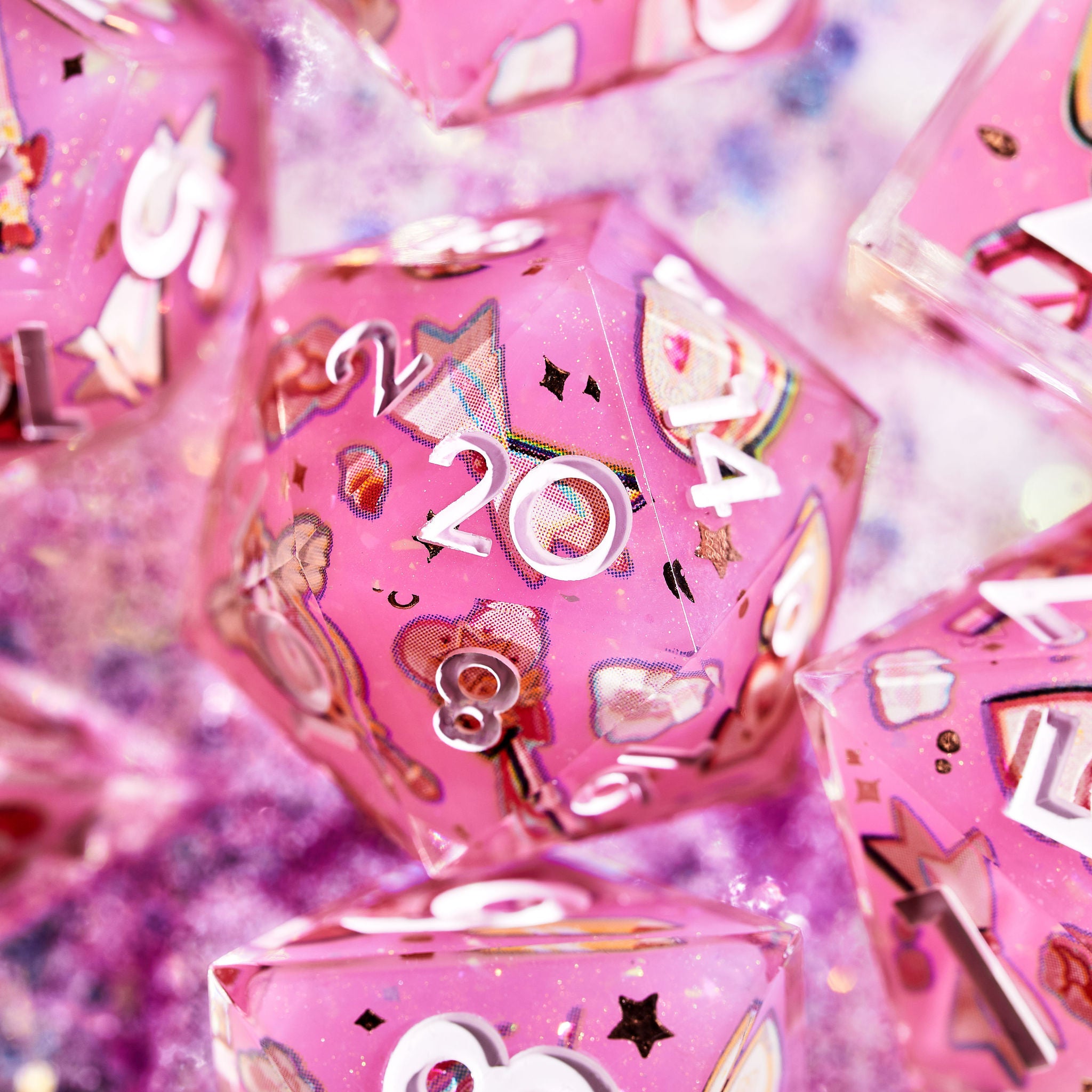 Magical Girl Iconic 7-Piece Dice Set - Dispel Dice - Premium DnD Dice & Accessories # #