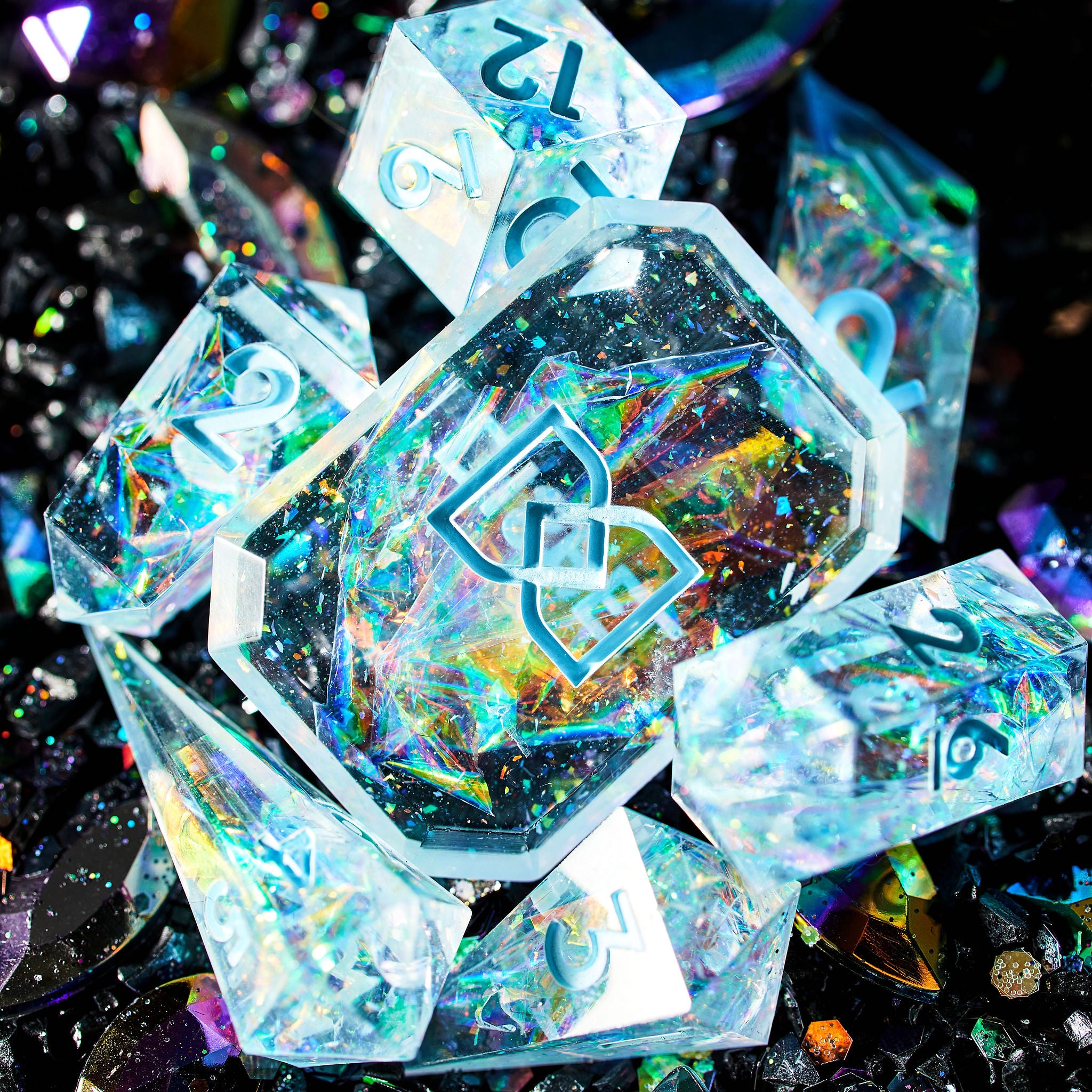 Girl's Best Friend 7-Piece Jewel Shape Dice Set - Dispel Dice - Premium DnD Dice & Accessories # #