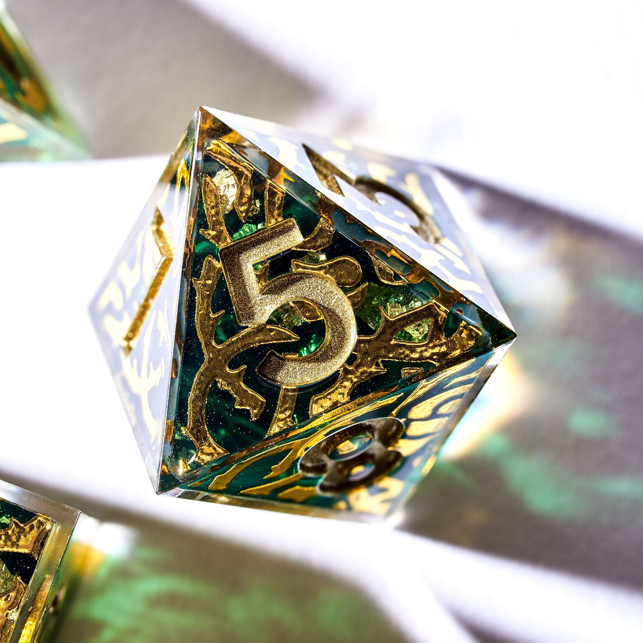 Emerald Grove Iconic 7-Piece Dice Set - Dispel Dice - Premium DnD Dice & Accessories # #