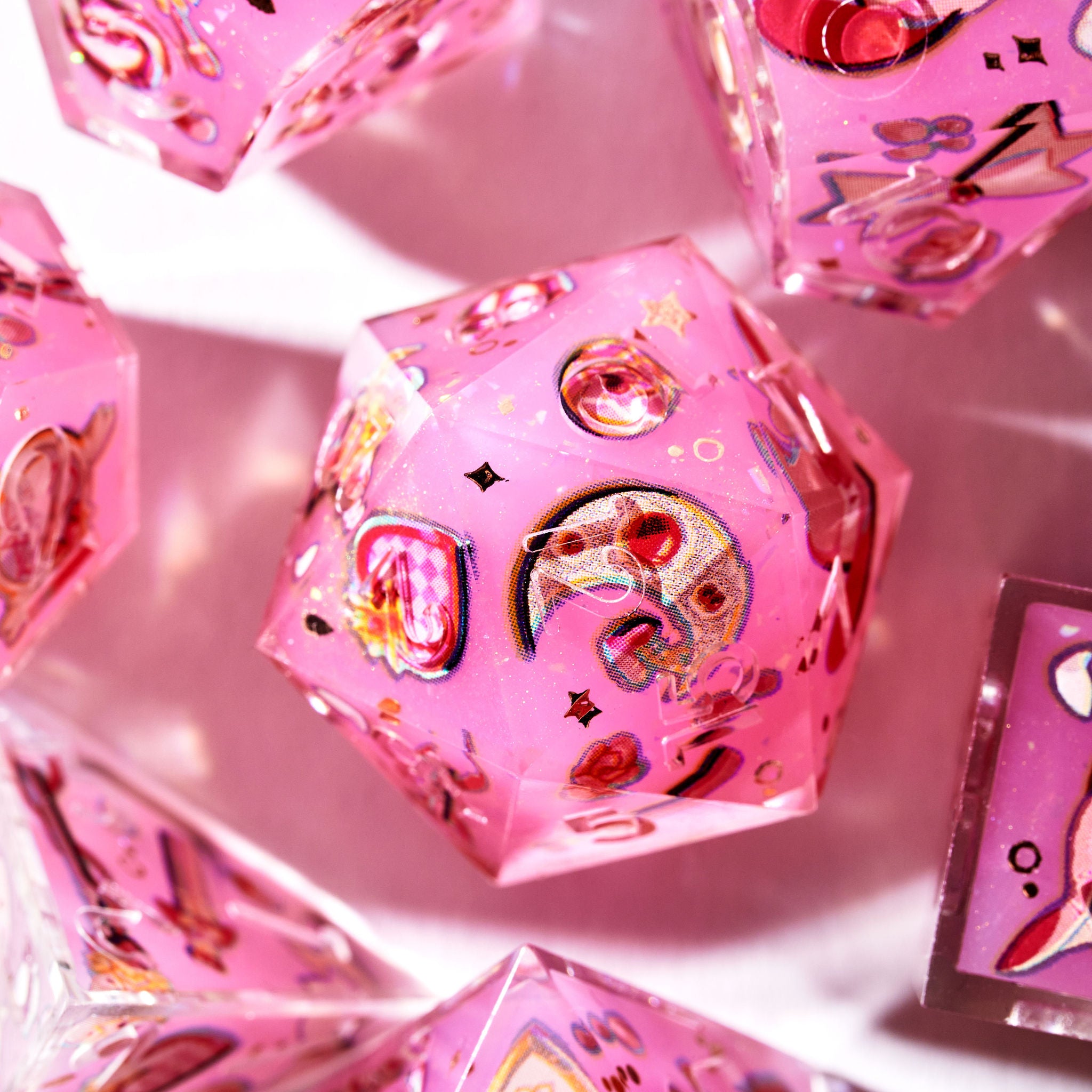 Magical Girl Iconic 7-Piece Dice Set - Dispel Dice - Premium DnD Dice & Accessories # #