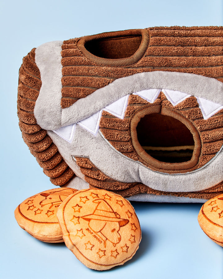 Mimic Chest Playhouse Plush Dog Toy with Coin Squeaker Toys