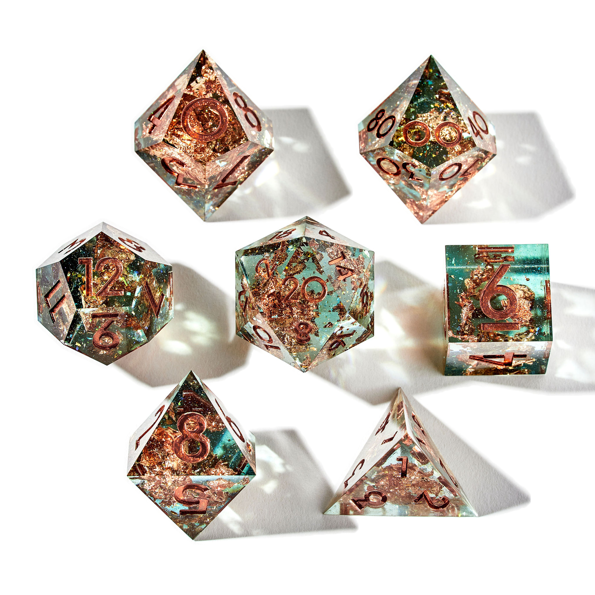 Verdant Spring 7-Piece Polyhedral Dice Set