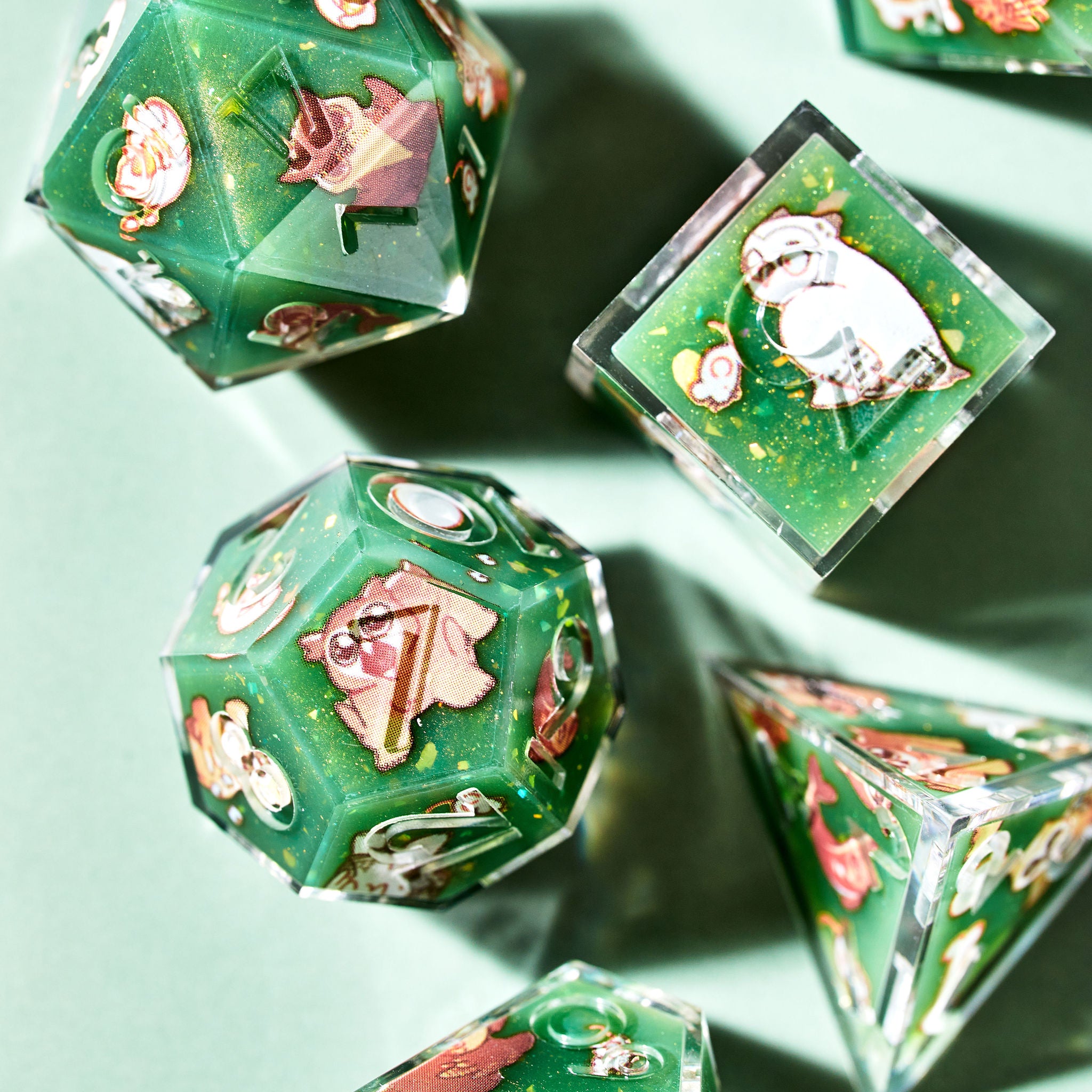 Bear Owl 7-Piece Iconic Set - Dispel Dice - Premium DnD Dice & Accessories # #