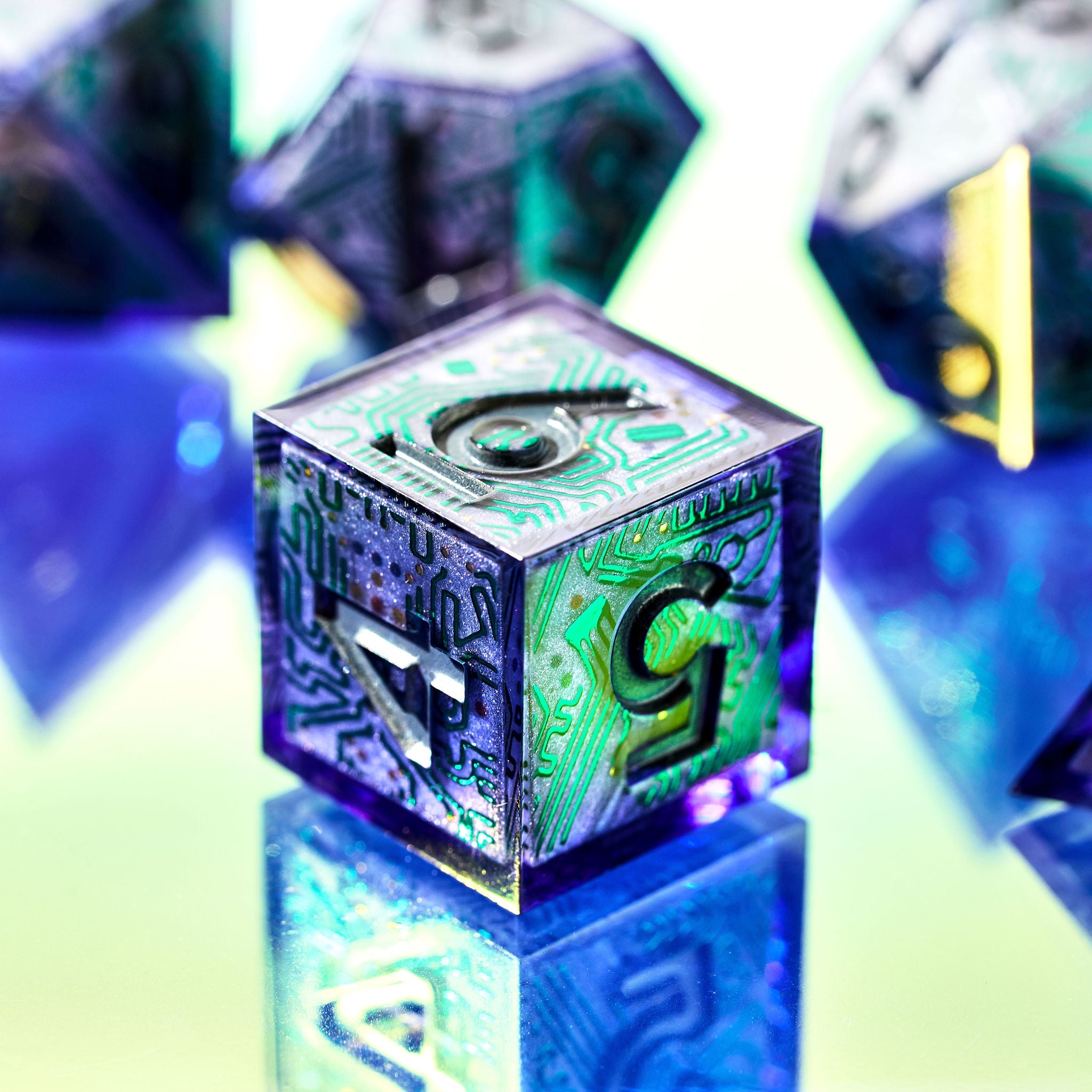 Atomic Purple 7-Piece Iconic Set - Dispel Dice - Premium DnD Dice & Accessories # #