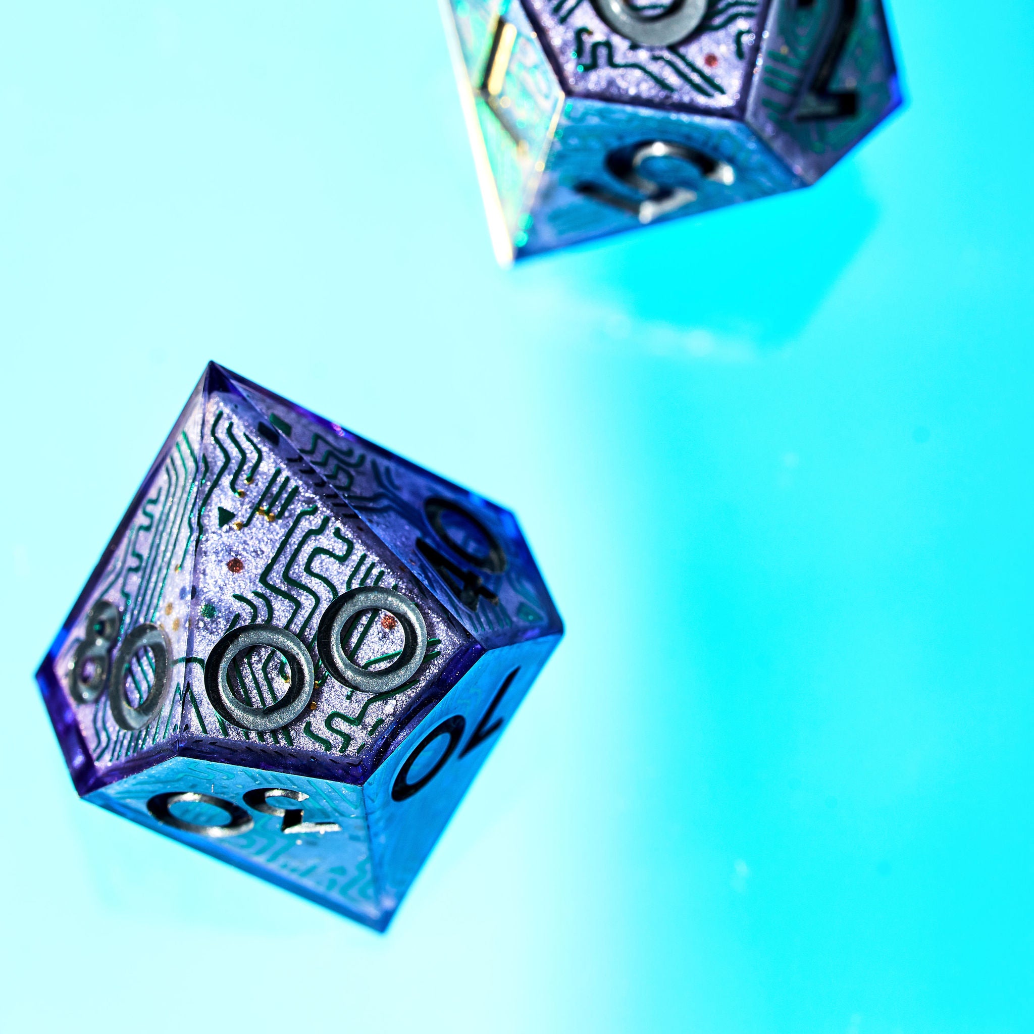 Atomic Purple 7-Piece Iconic Set - Dispel Dice - Premium DnD Dice & Accessories # #