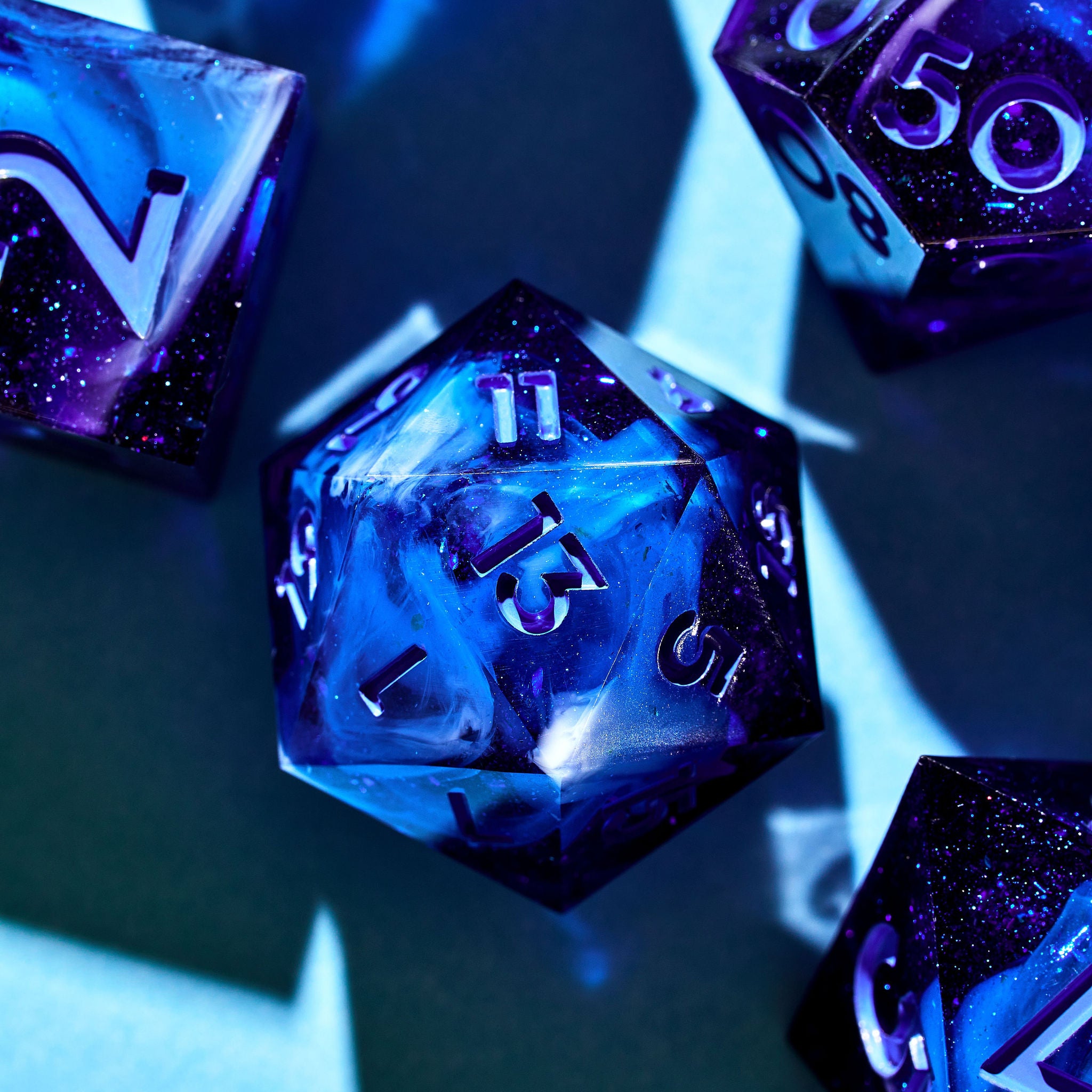 Deep Blue Sea 7-Piece Polyhedral Set - Dispel Dice - Premium DnD Dice & Accessories # #