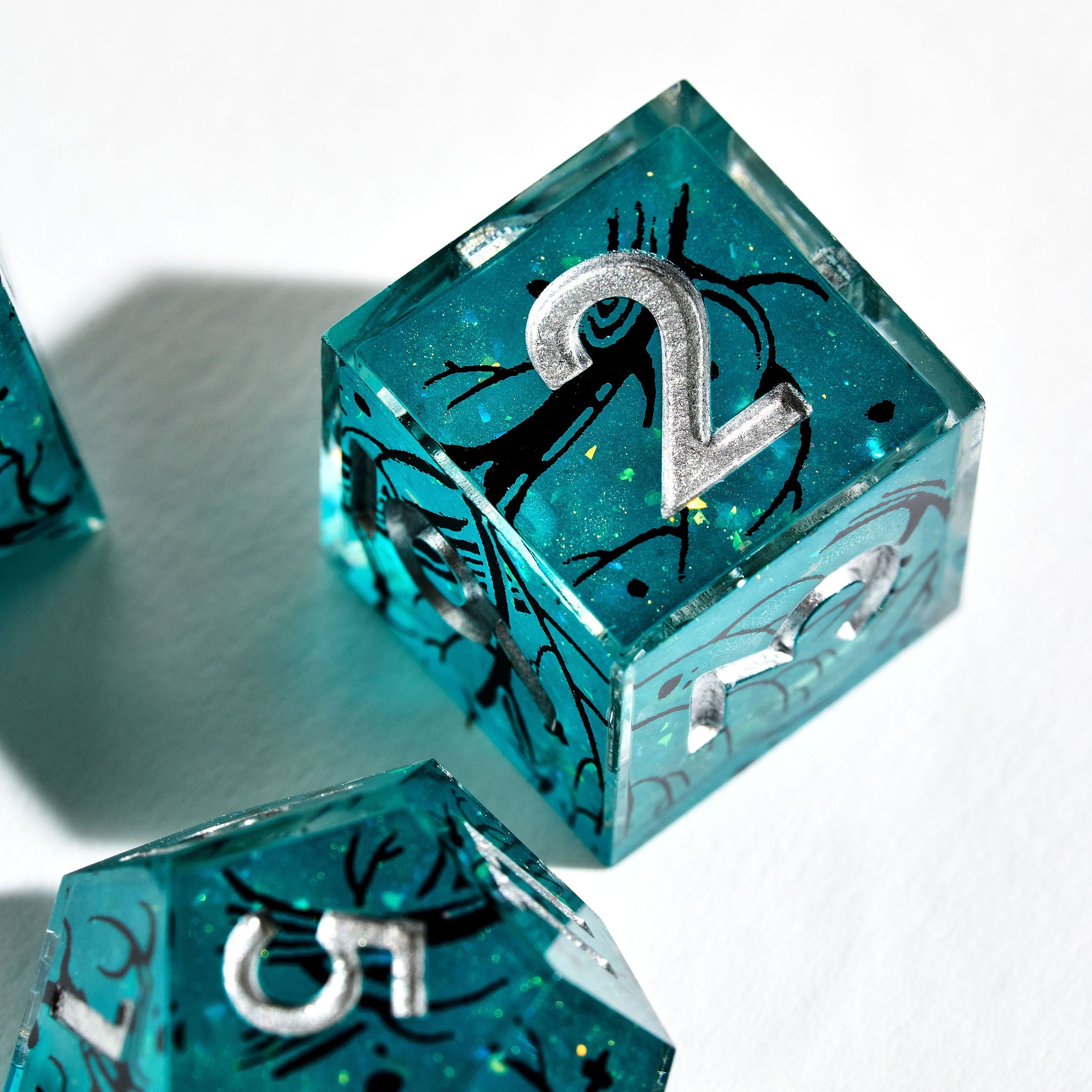 Ancient Wood 7-Piece Iconic Dice Set - Dispel Dice - Premium DnD Dice & Accessories # #