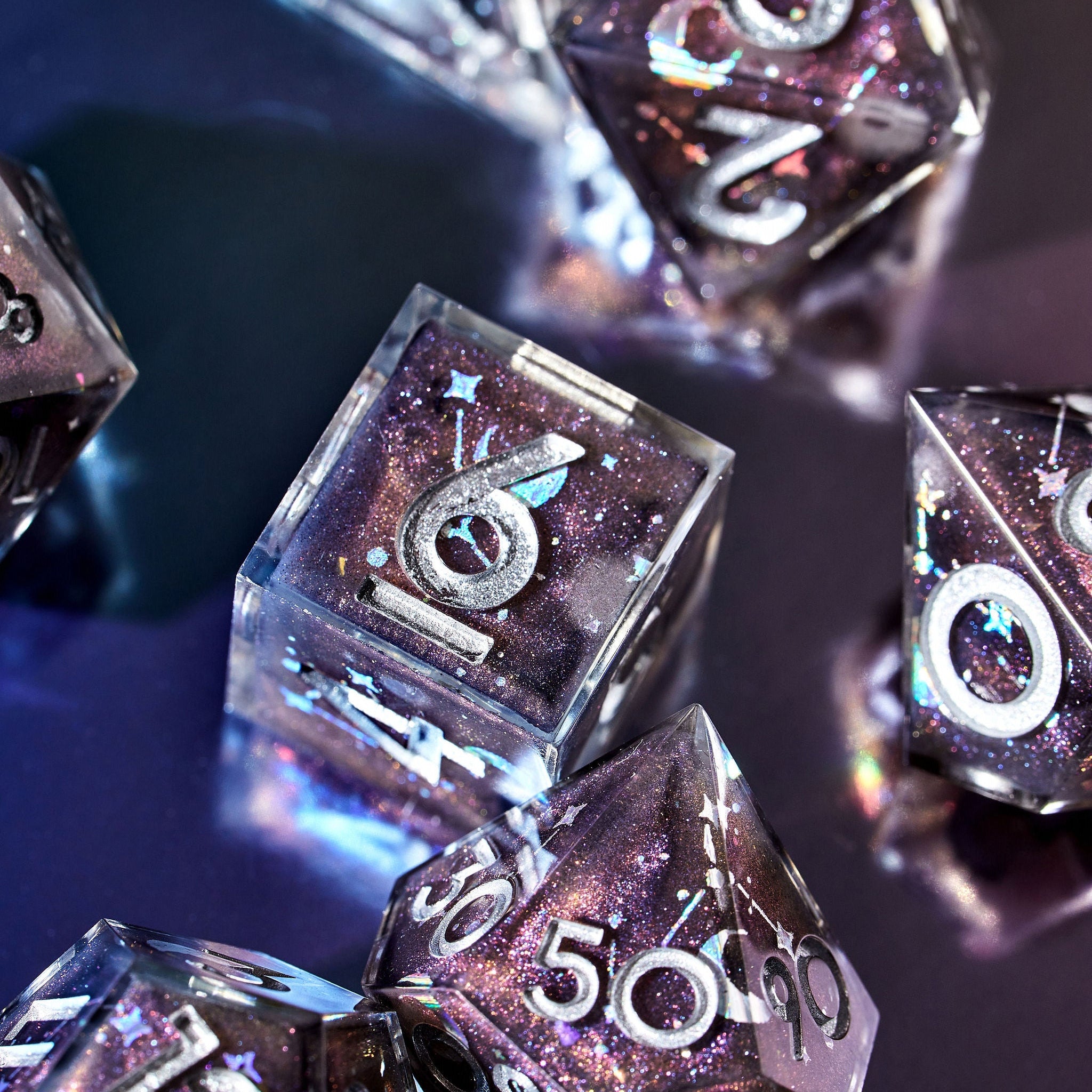 Celestial Sphere 7-Piece Polyhedral Dice Set - Dispel Dice - Premium DnD Dice & Accessories