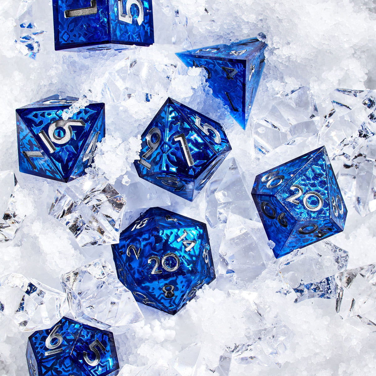 Snowflake Sonata Iconic 7-Piece Dice Set - Dispel Dice - Premium DnD Dice & Accessories