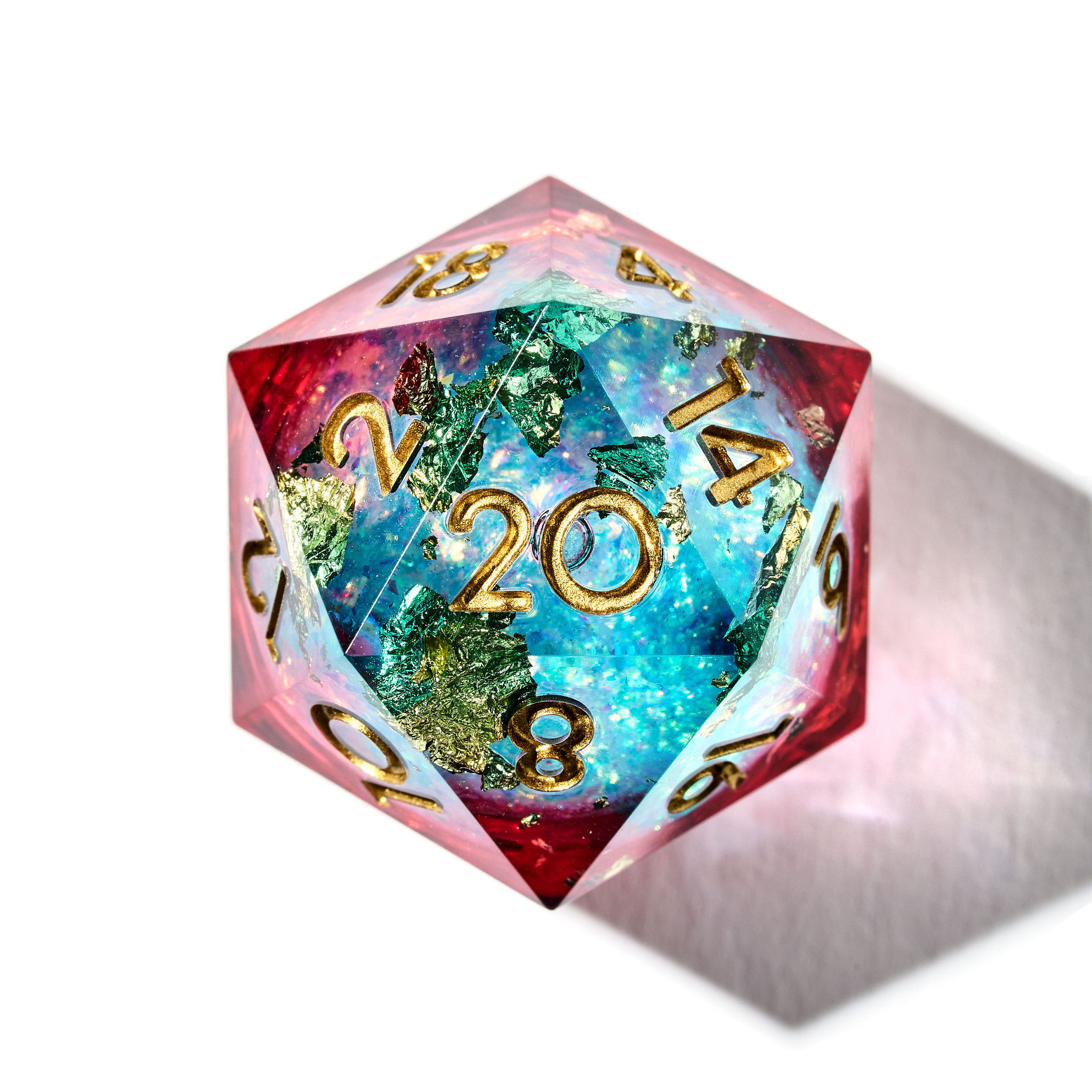 Vermillion & Cyan 7-Piece Liquid Core Dice Set