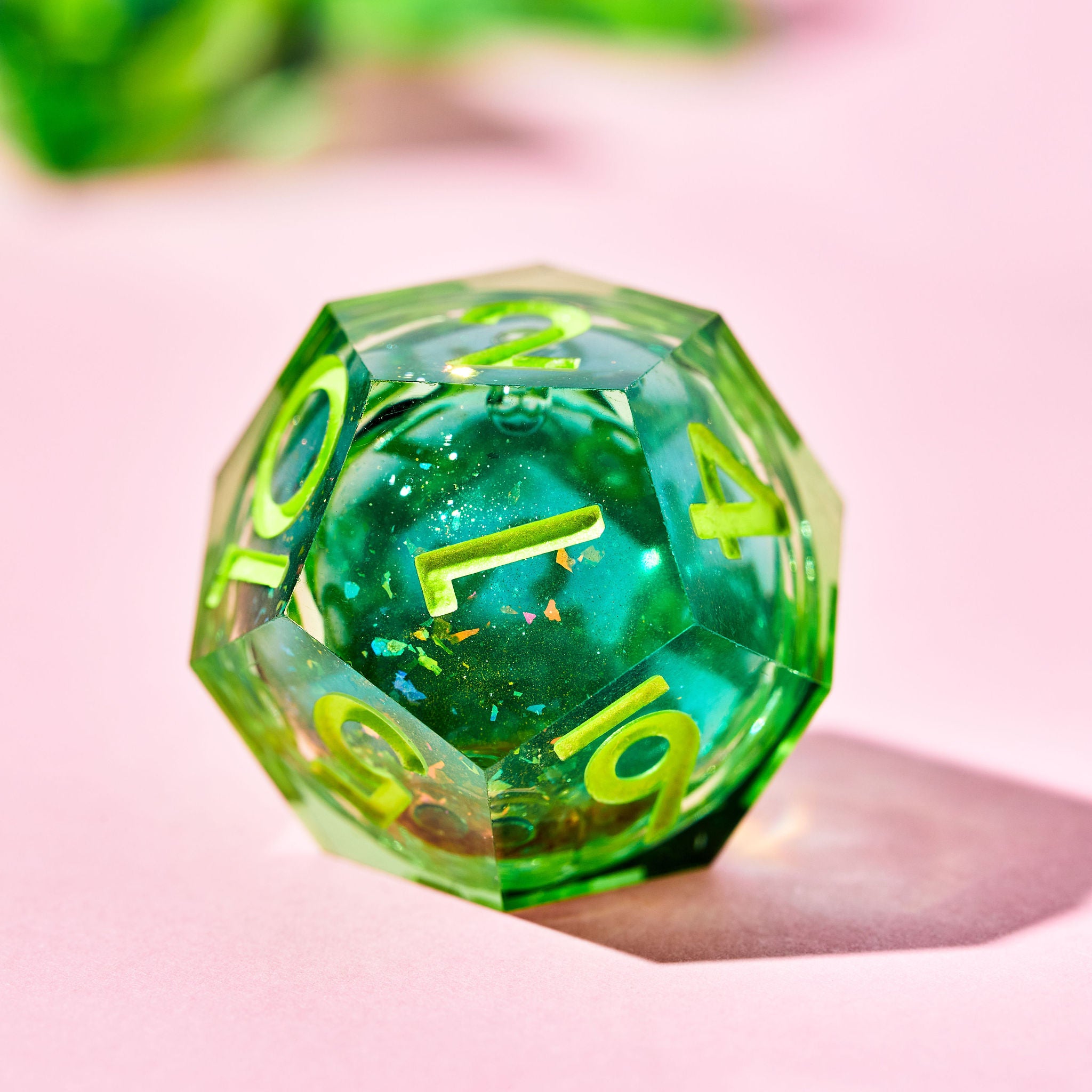 Green Gamer Juice 7-Piece Liquid Core Dice Set - Dispel Dice - Premium DnD Dice & Accessories