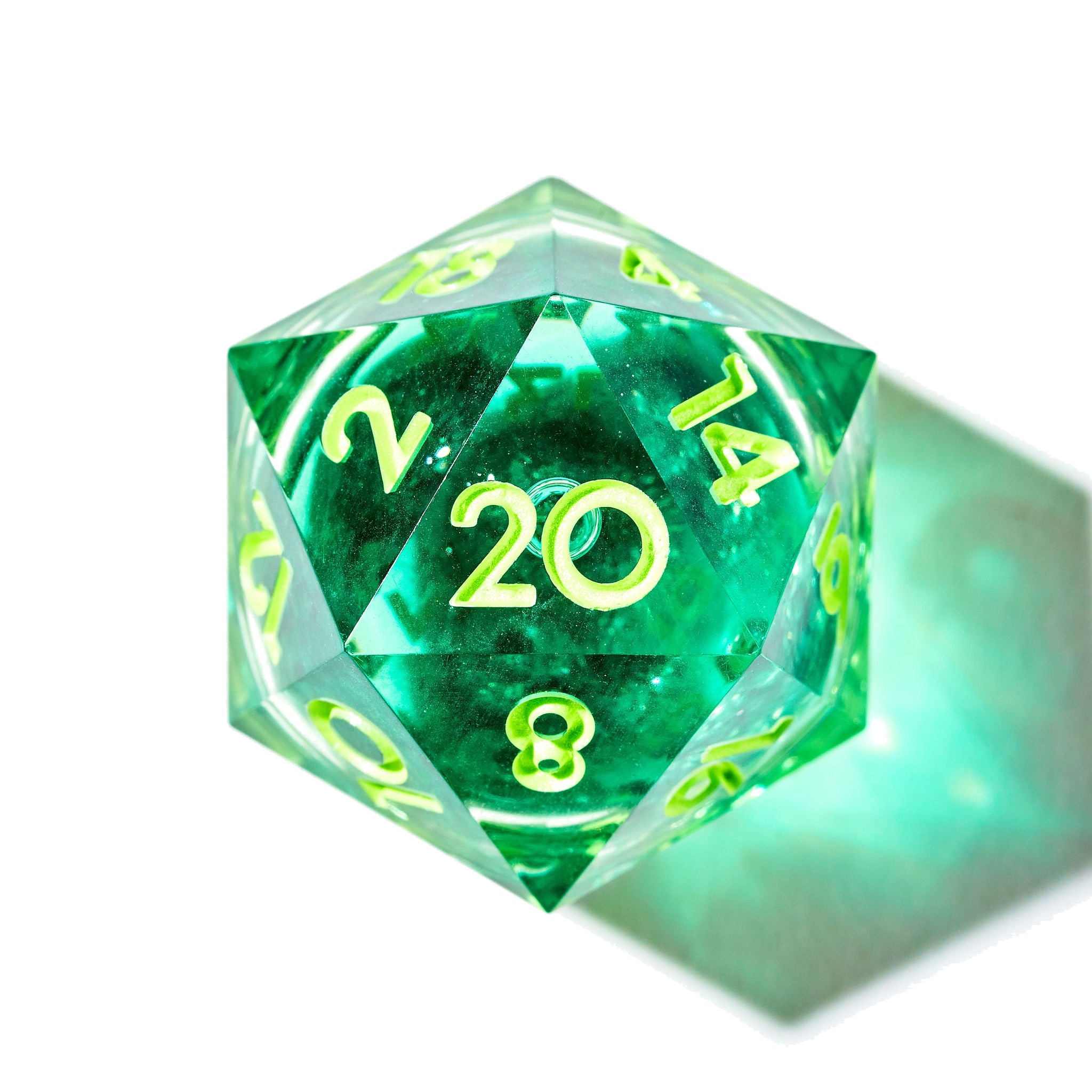 Green Gamer Juice 7-Piece Liquid Core Dice Set
