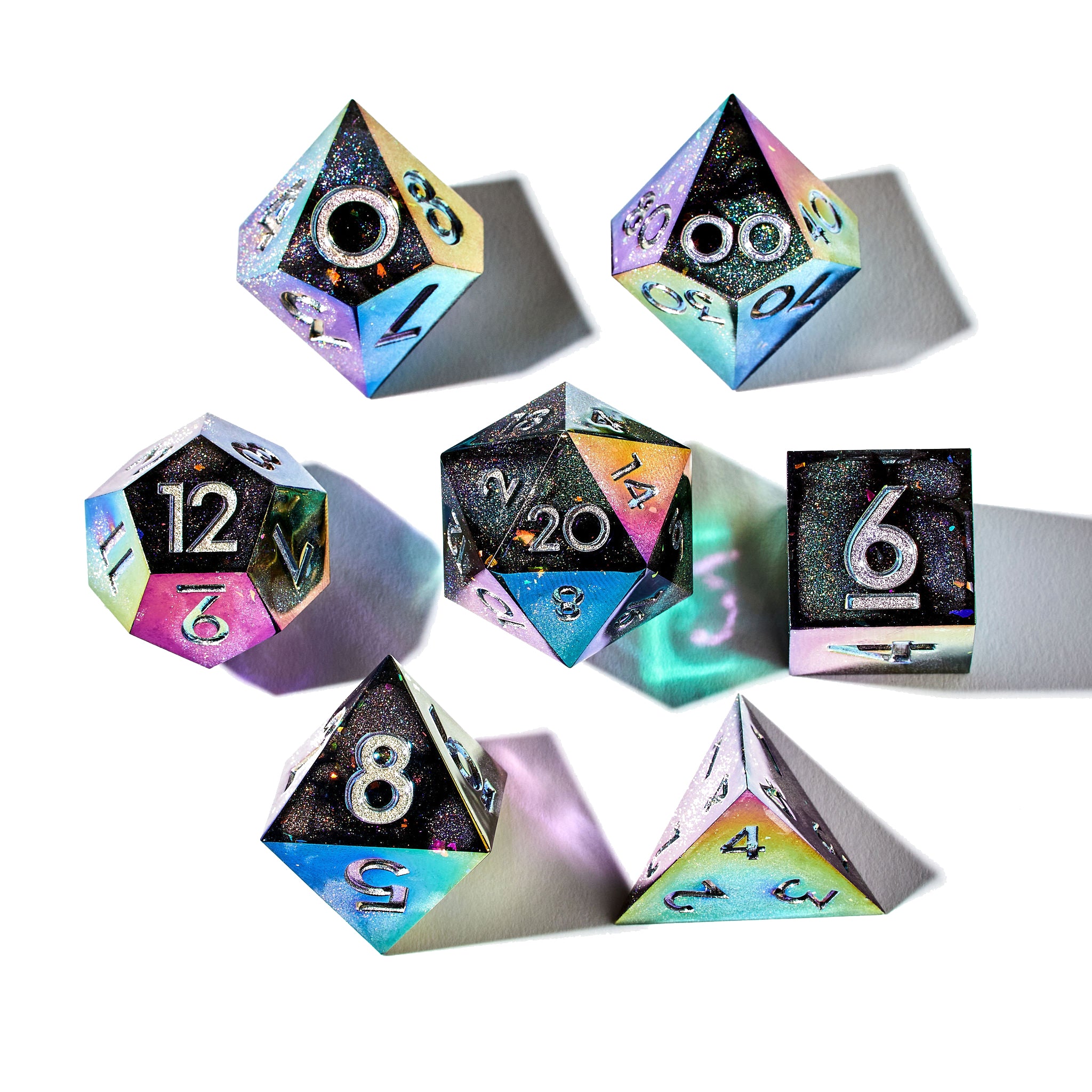 Be Kind, Rewind 7-Piece Iridescent Dice Set