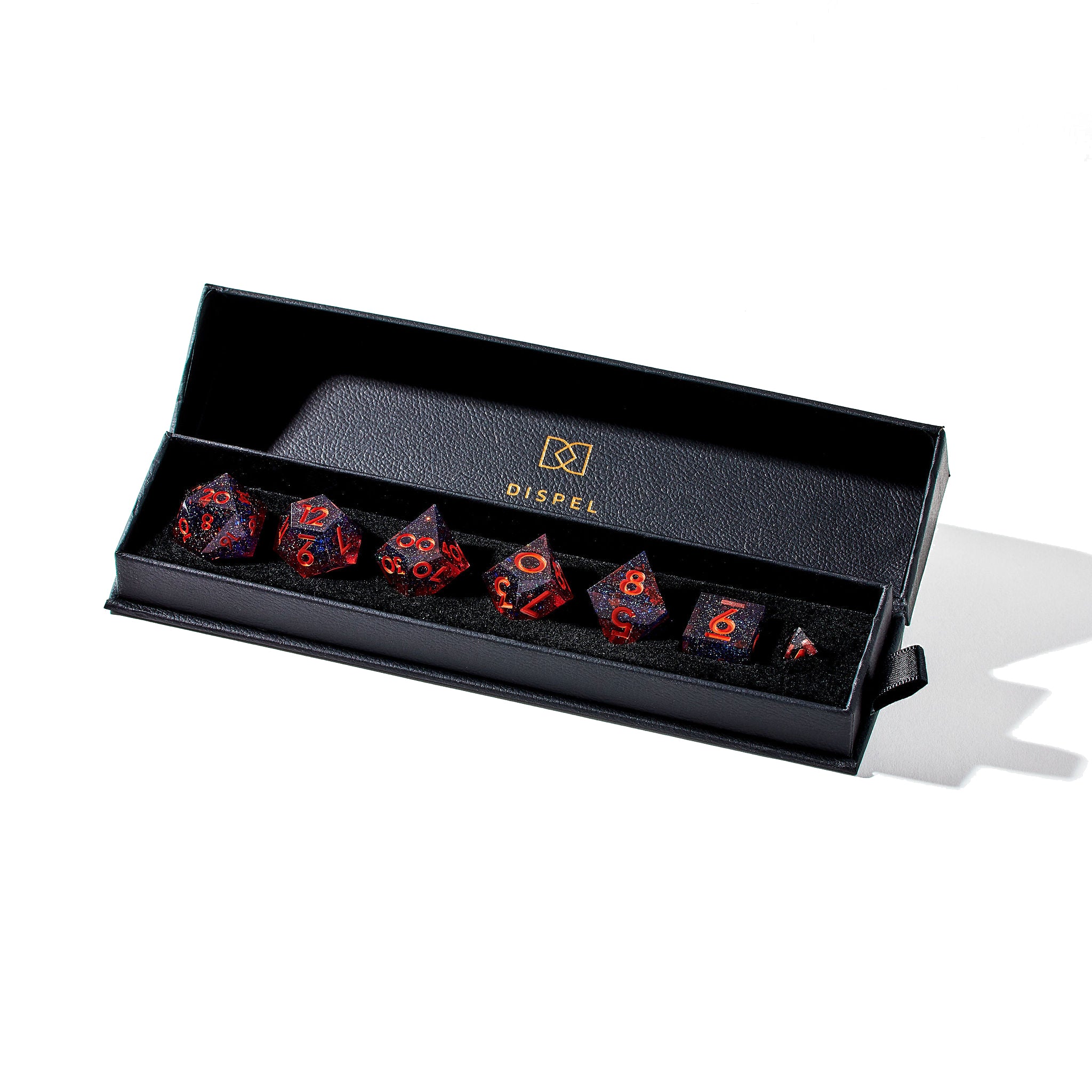 Red Shift 7-Piece Polyhedral Dice Set - Dispel Dice - Premium DnD Dice & Accessories # #