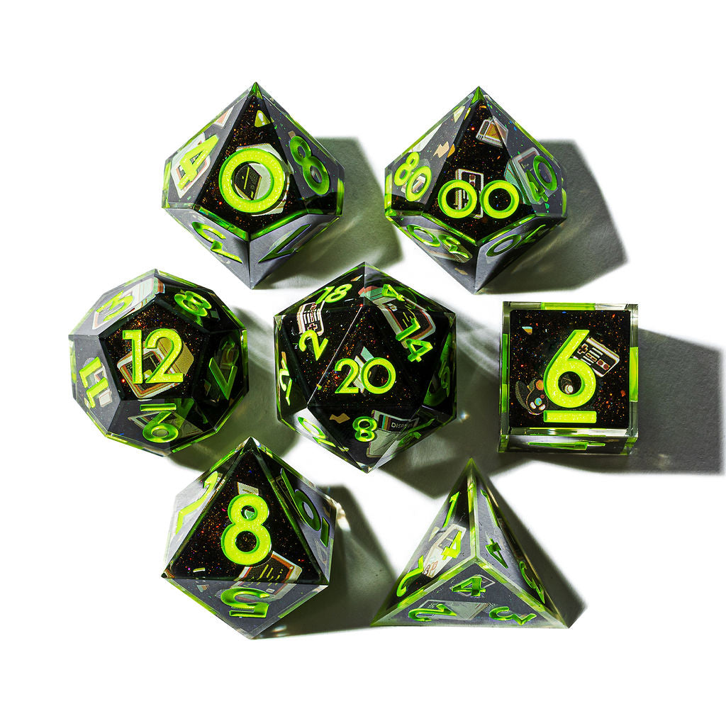 Game Over 7-Piece Iconic Dice Set - Dispel Dice - Premium DnD Dice & Accessories # #