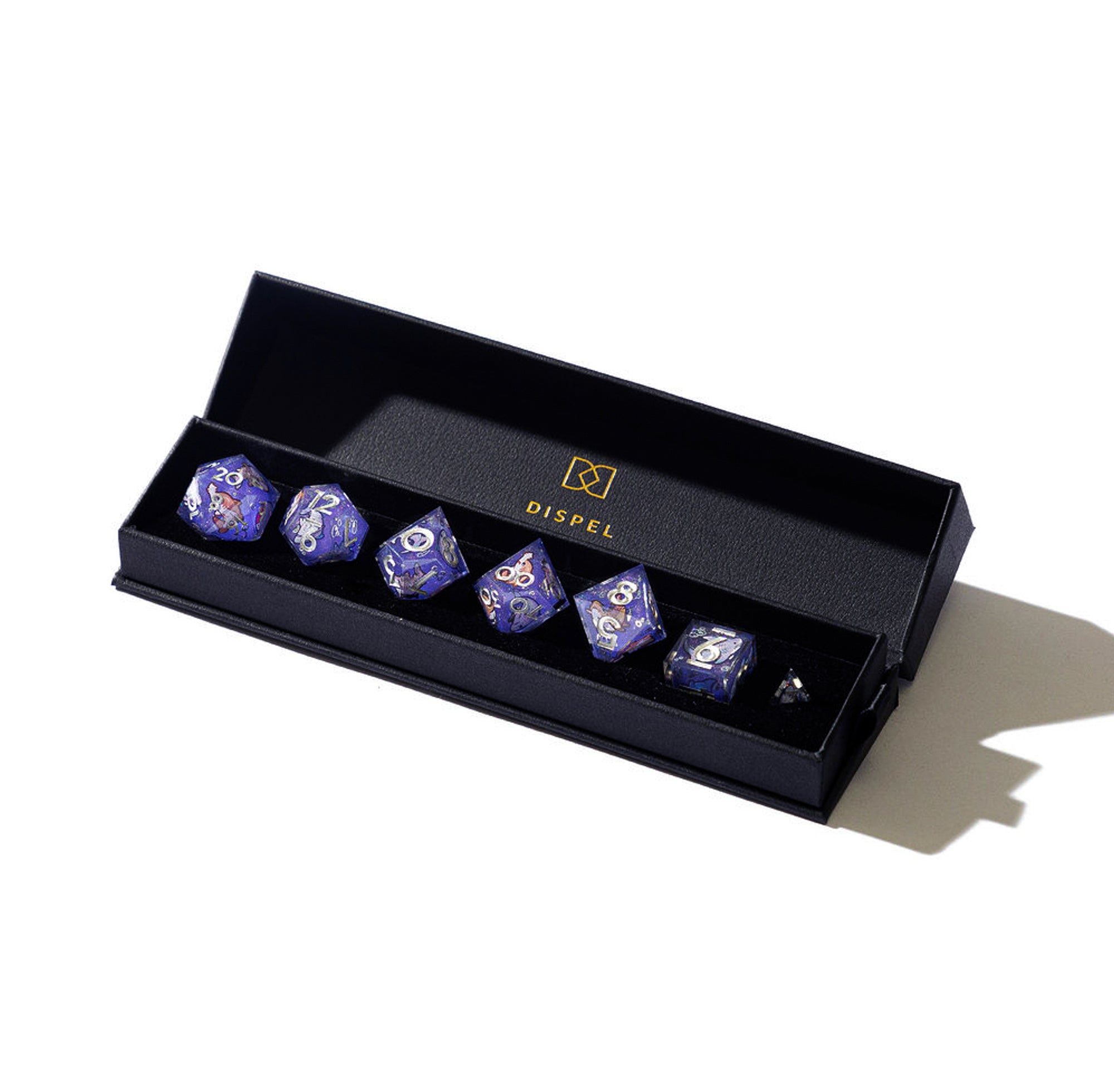 Fat Sharks 7-Piece Iconic Dice Set - Dispel Dice - Premium DnD Dice & Accessories # #