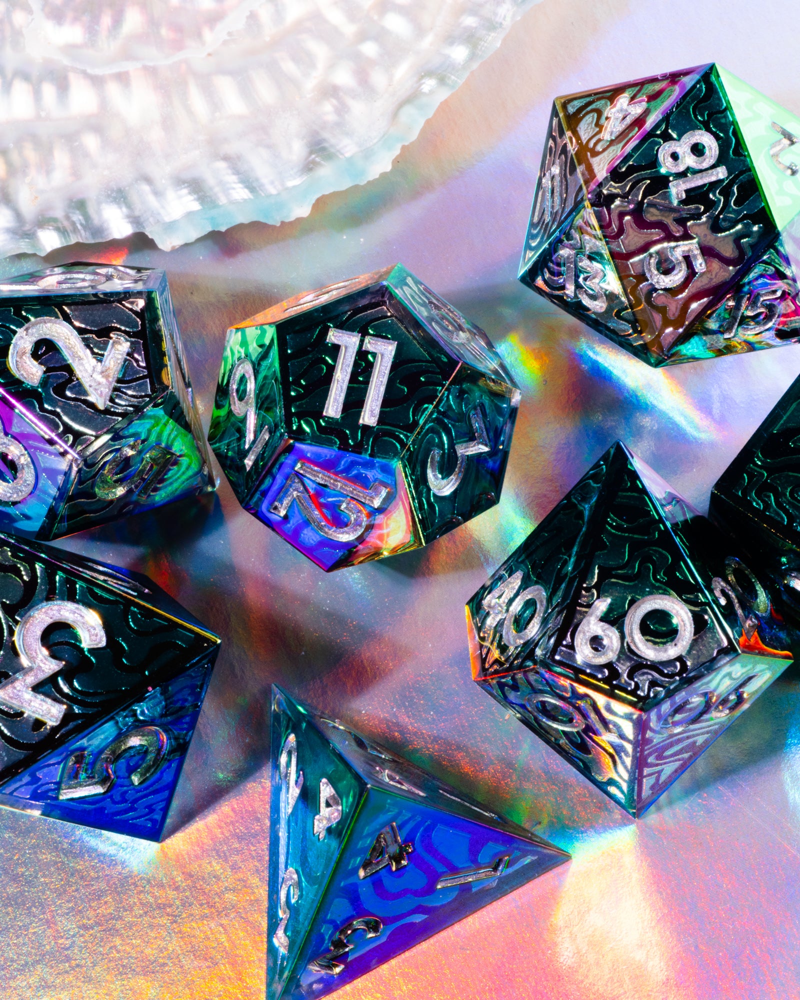 Tidal Treasures 7-Piece Iconic Dice Set - Dispel Dice - Premium DnD Dice & Accessories # #