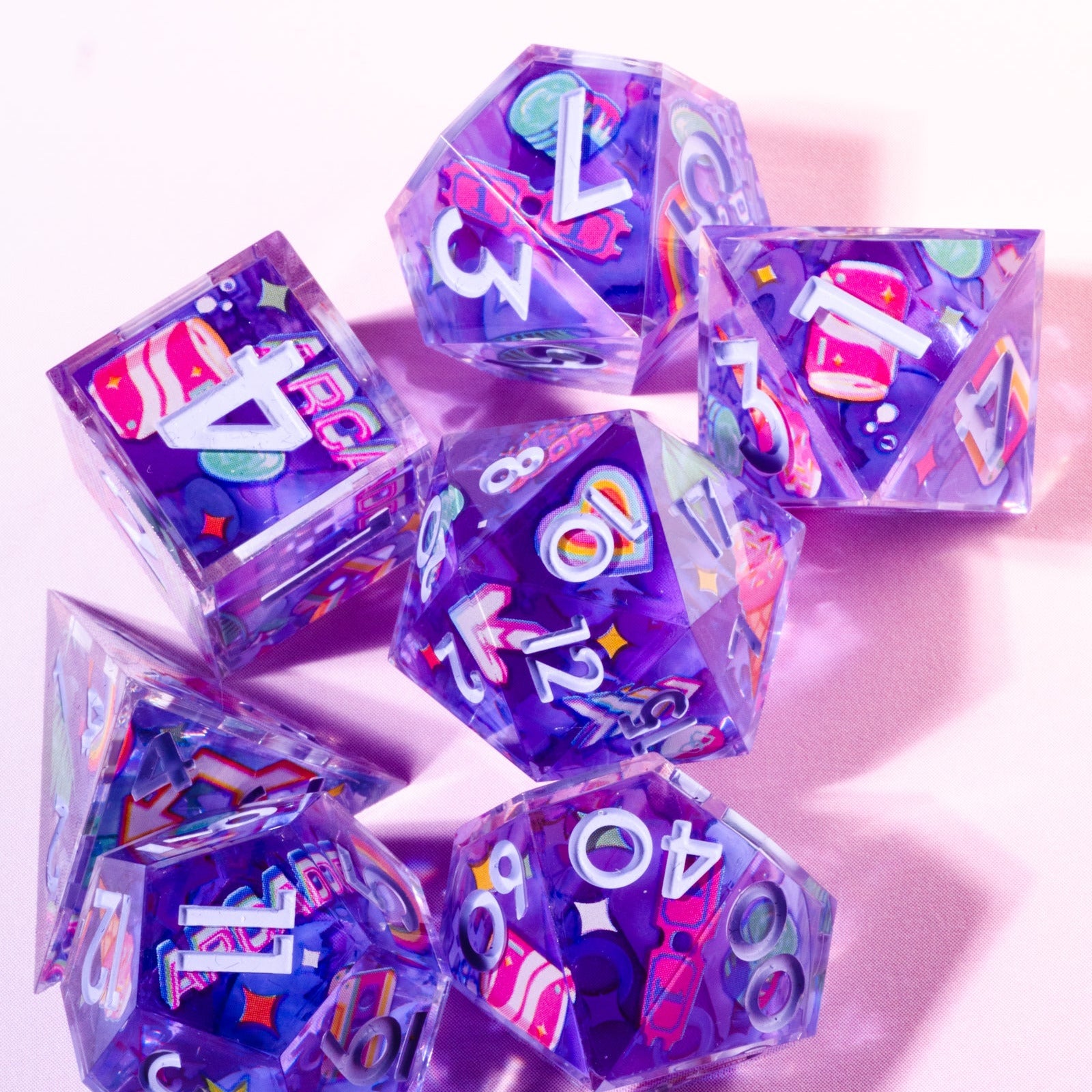 Fun City 7-Piece Iconic Dice Set - Dispel Dice - Premium DnD Dice & Accessories # #
