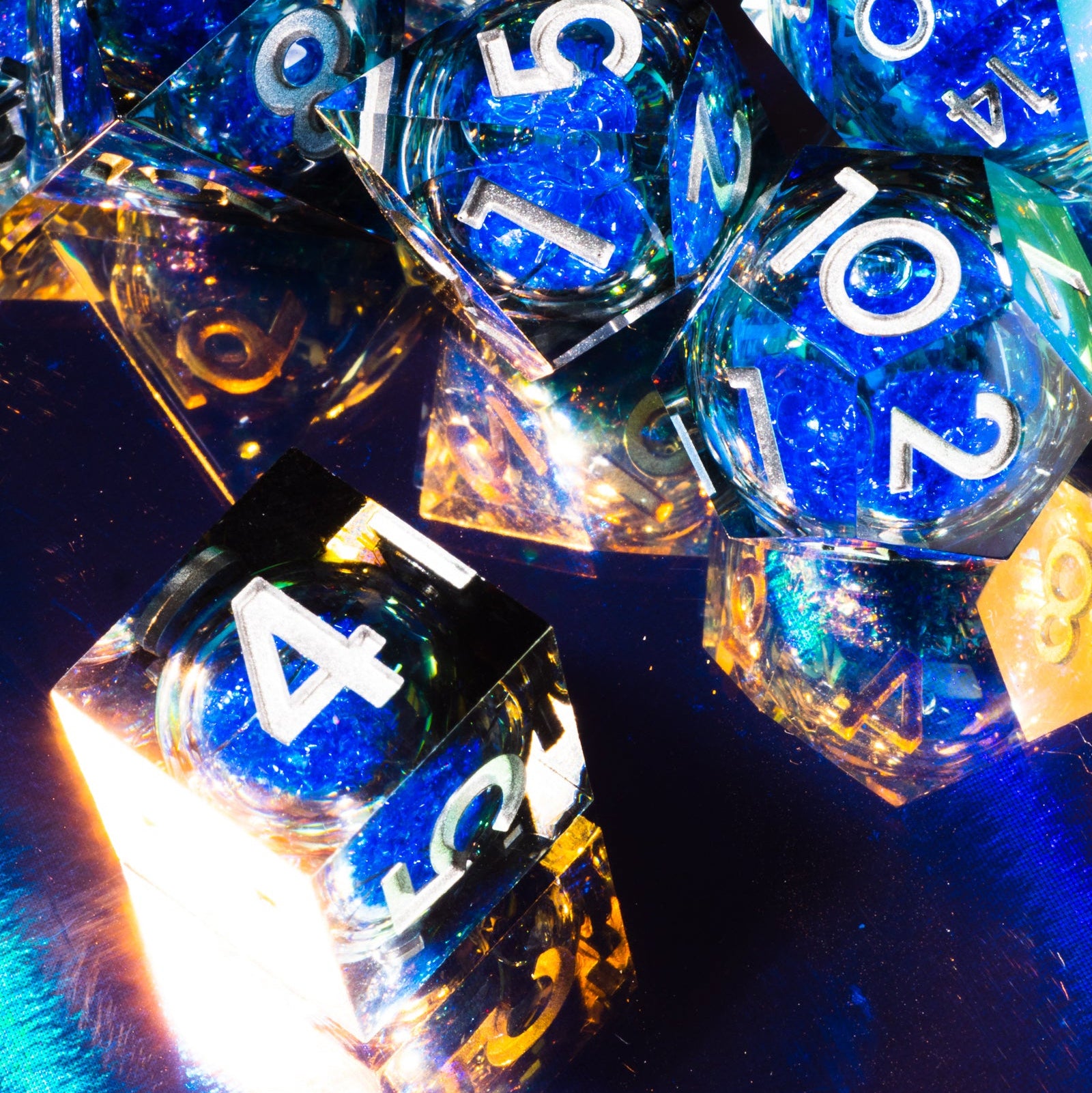 Stormy Seas 7-Piece Liquid Core Dice Set - Dispel Dice - Premium DnD Dice & Accessories # #