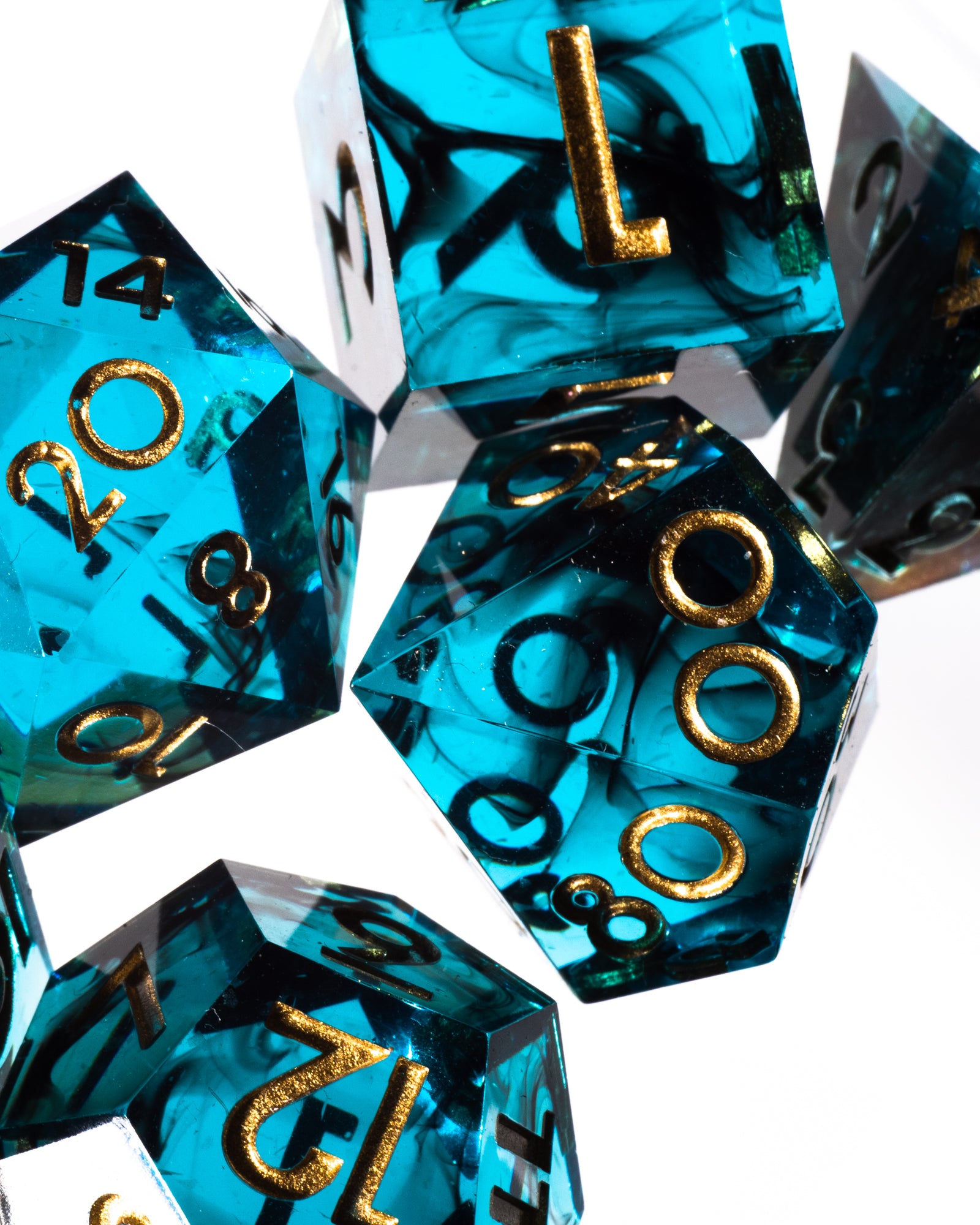 Grace of Gold 7-Piece Polyhedral Dice Set - Dispel Dice - Premium DnD Dice & Accessories # #