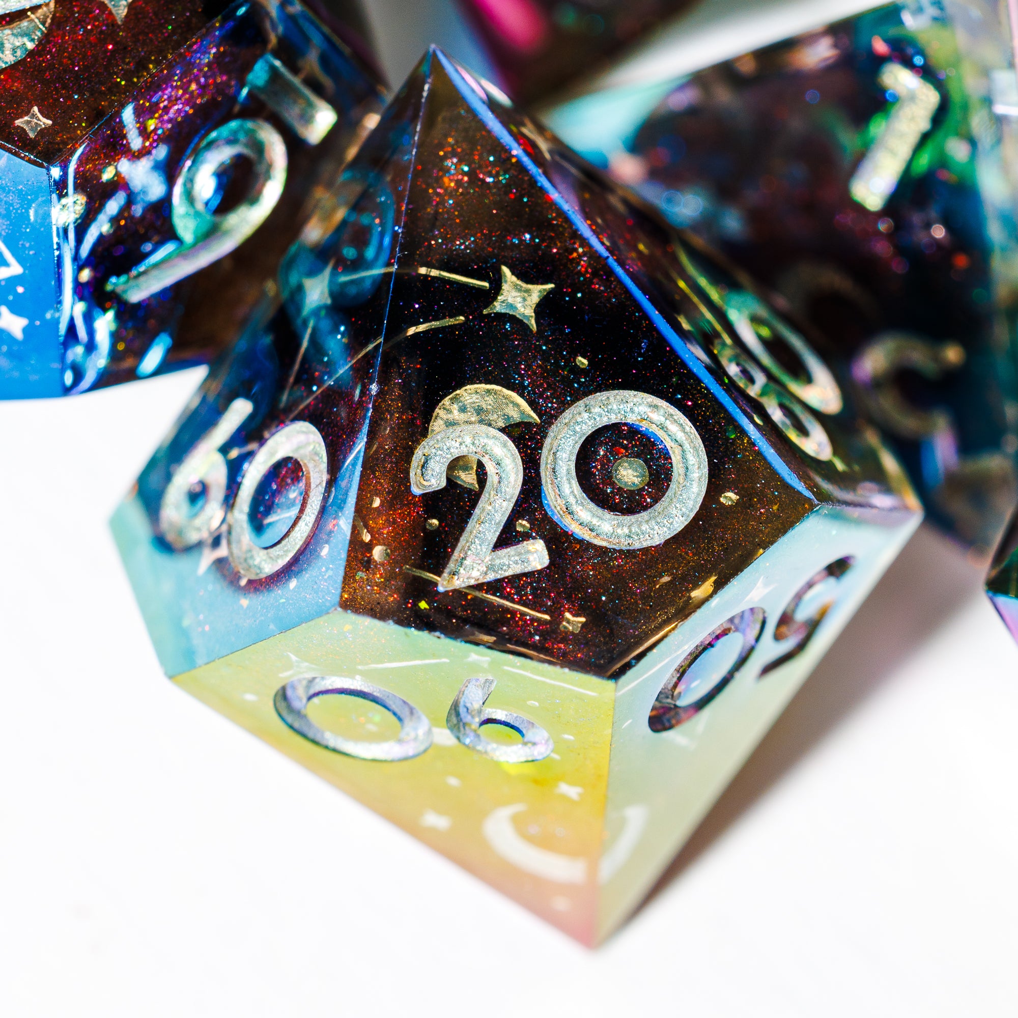 Celestial Sphere 7-Piece Iridescent Dice Set - Dispel Dice - Premium DnD Dice & Accessories # #