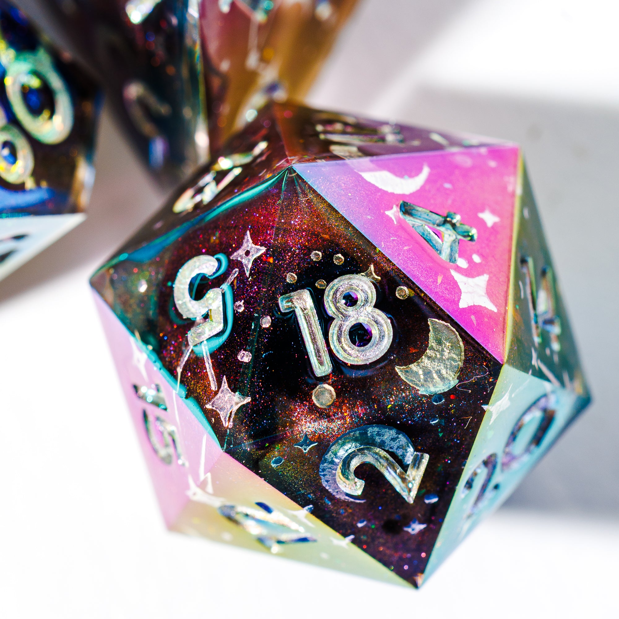 Celestial Sphere 7-Piece Iridescent Dice Set - Dispel Dice - Premium DnD Dice & Accessories # #