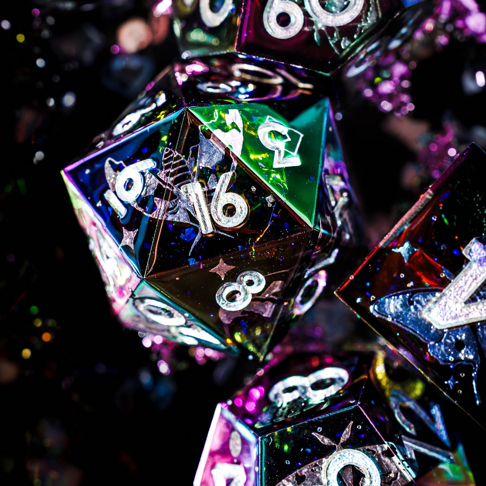 Dusk Moth 7-Piece Iridescent Dice Set - Dispel Dice - Premium DnD Dice & Accessories # #