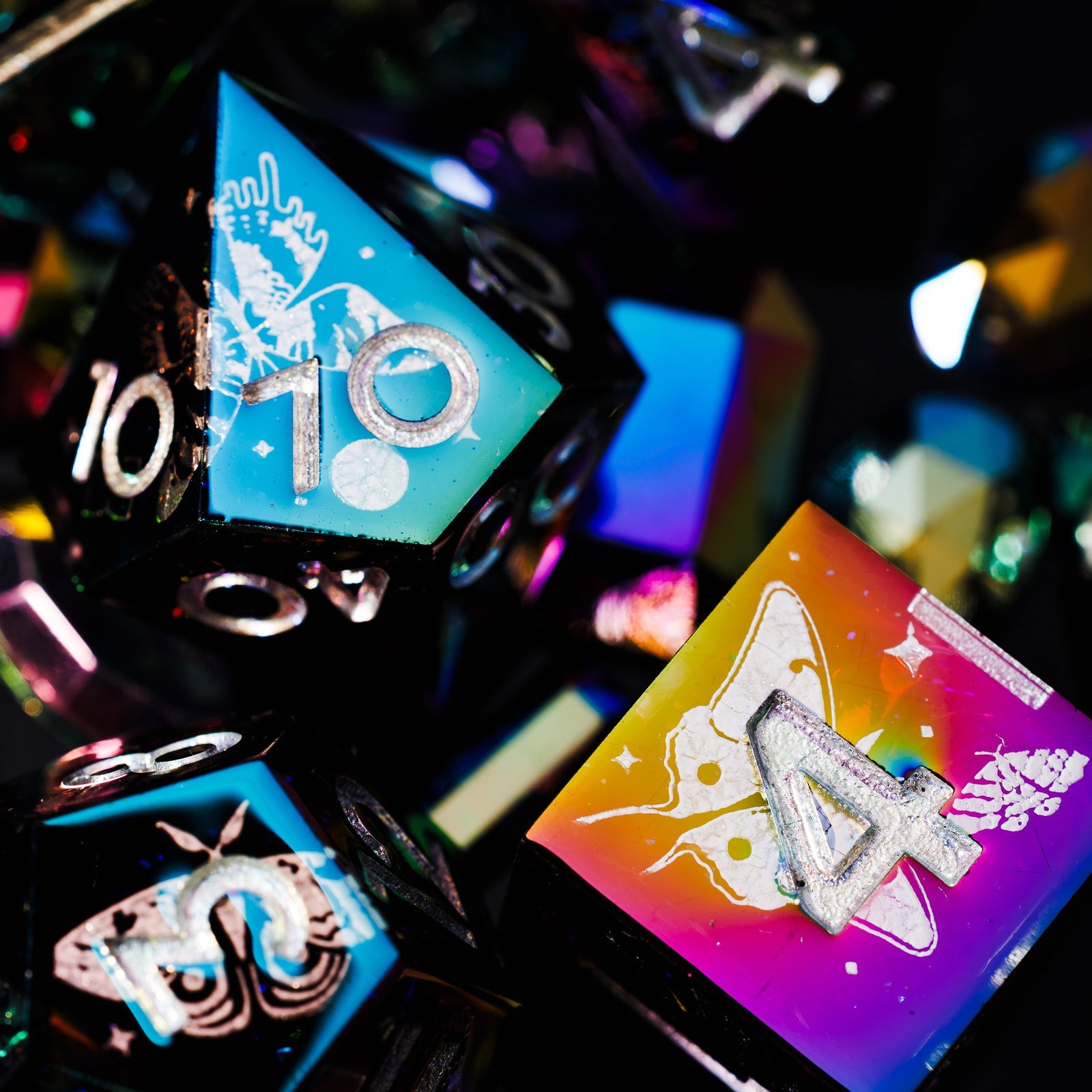 Dusk Moth 7-Piece Iridescent Dice Set - Dispel Dice - Premium DnD Dice & Accessories # #