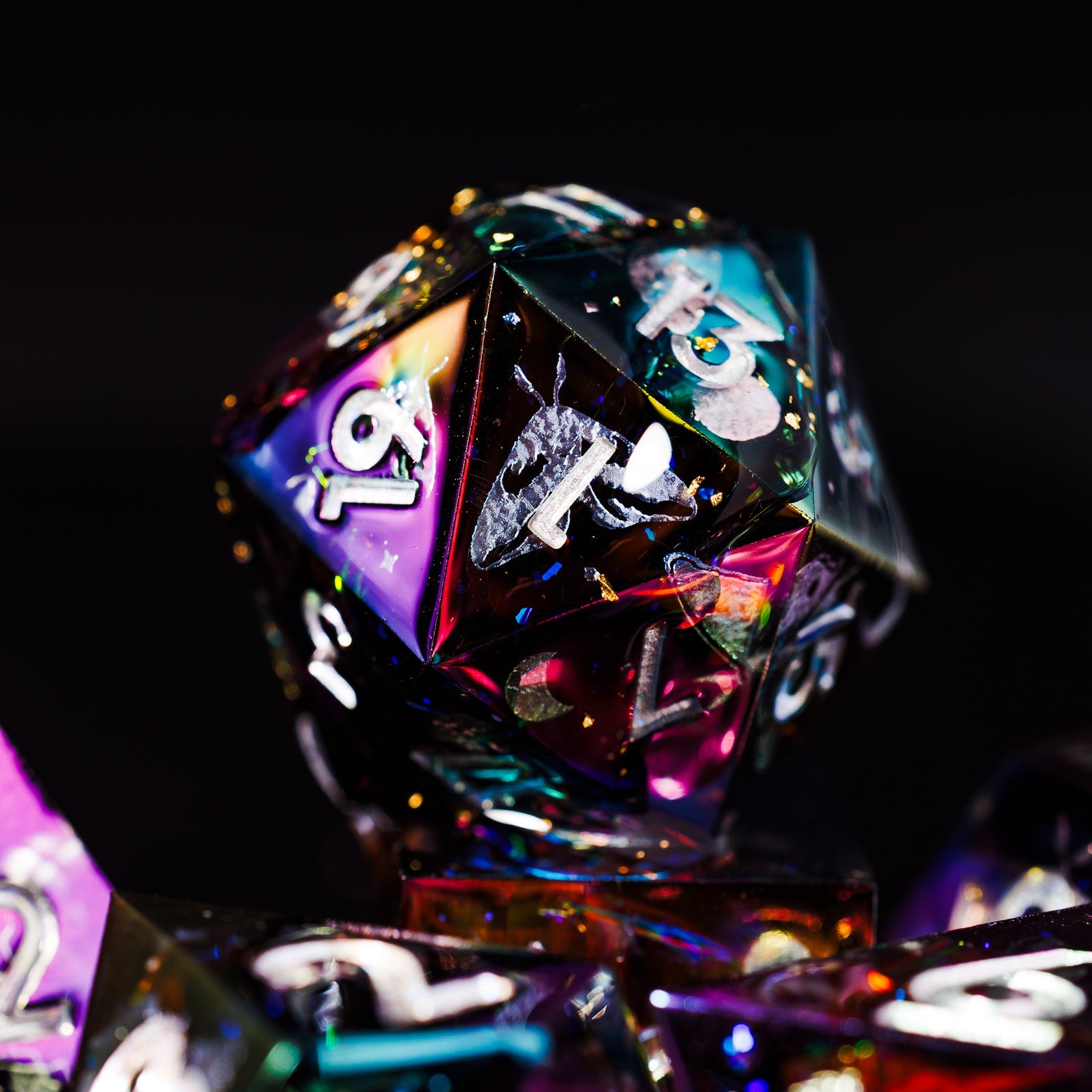 Dusk Moth 7-Piece Iridescent Dice Set - Dispel Dice - Premium DnD Dice & Accessories # #
