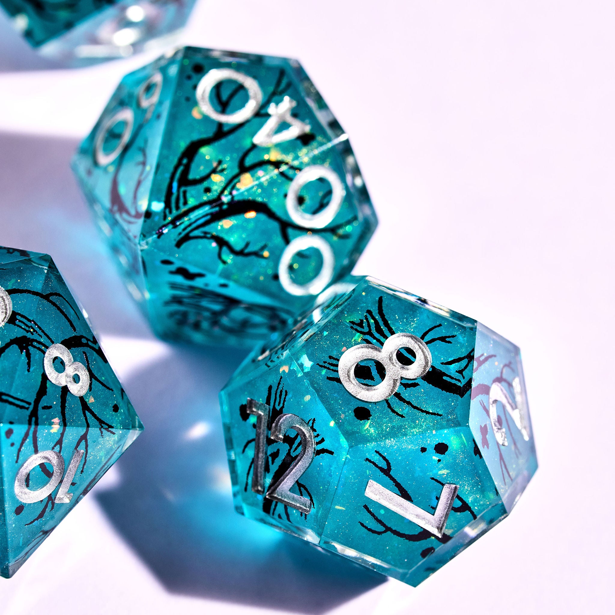 Ancient Wood 7-Piece Iconic Dice Set - Dispel Dice - Premium DnD Dice & Accessories # #
