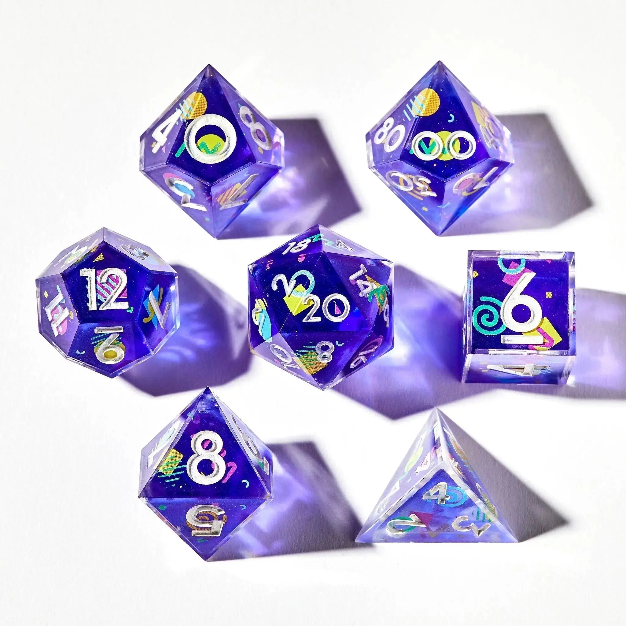 Arcade Carpet 7-Piece Polyhedral Dice Set - Dispel Dice - Premium DnD Dice & Accessories